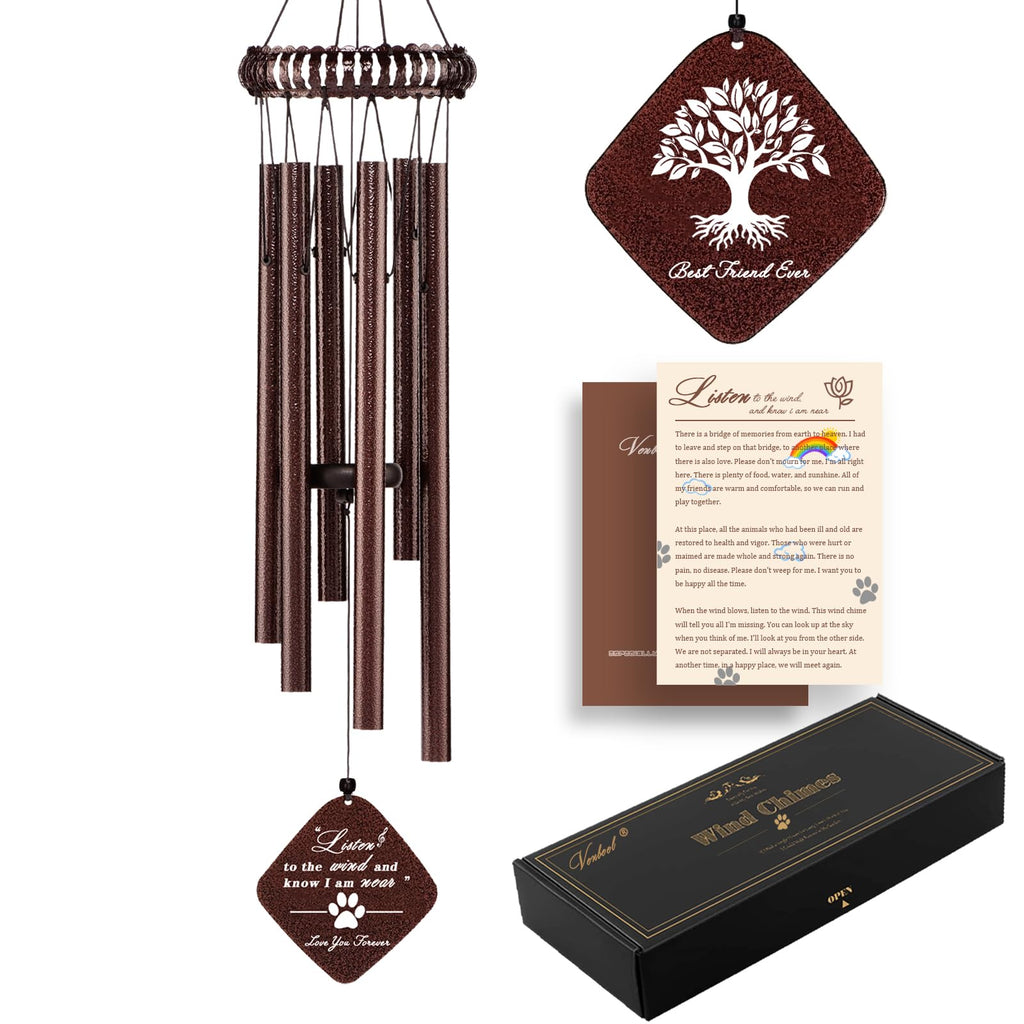 Dog Memorial Gifts, 28" Pet Memorial Wind Chimes, Loss of Dog Sympathy Gift, Pet Loss Passing Away Remembrance Bereavement Gift