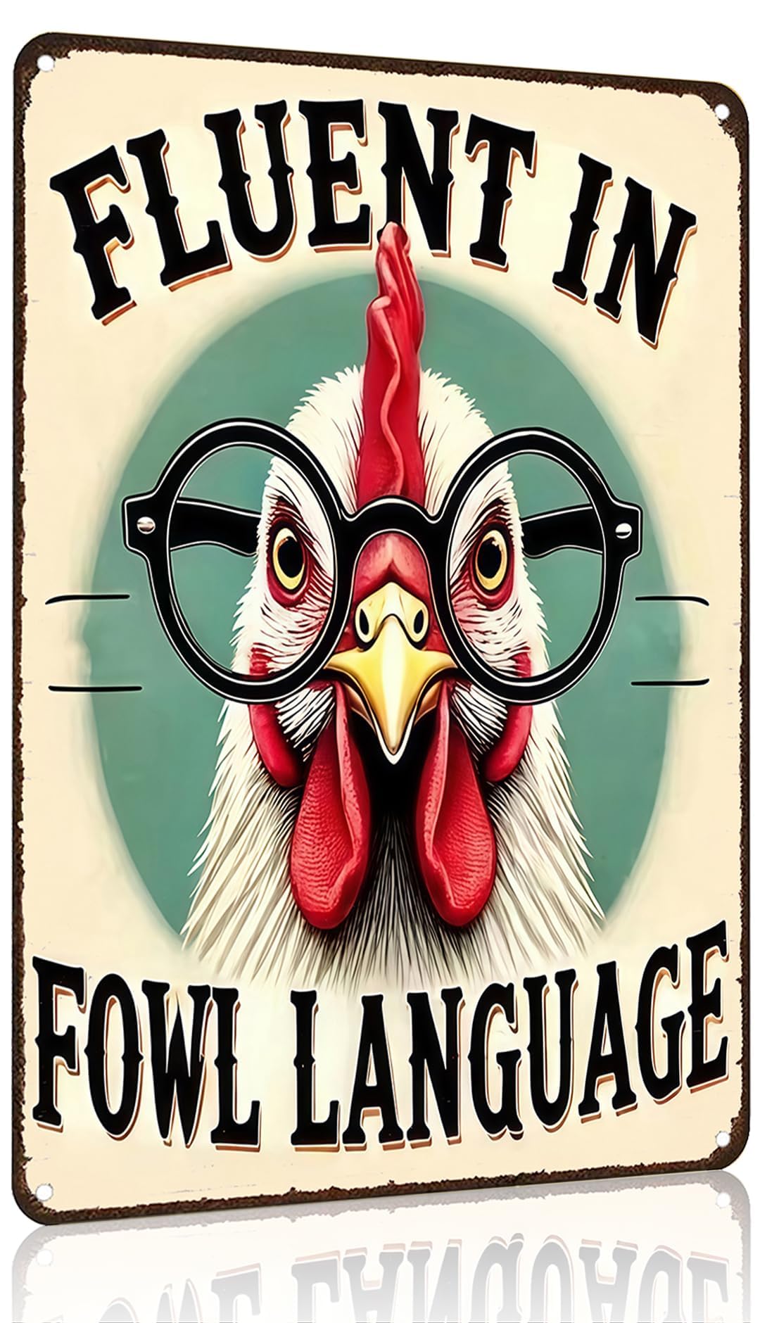 Funnysign Chicken Gifts Vintage Chicken Today's Mood Tin Sign for Chicken Coop Farm Kitchen Garden Yard Decor 8x12 inch (3914)
