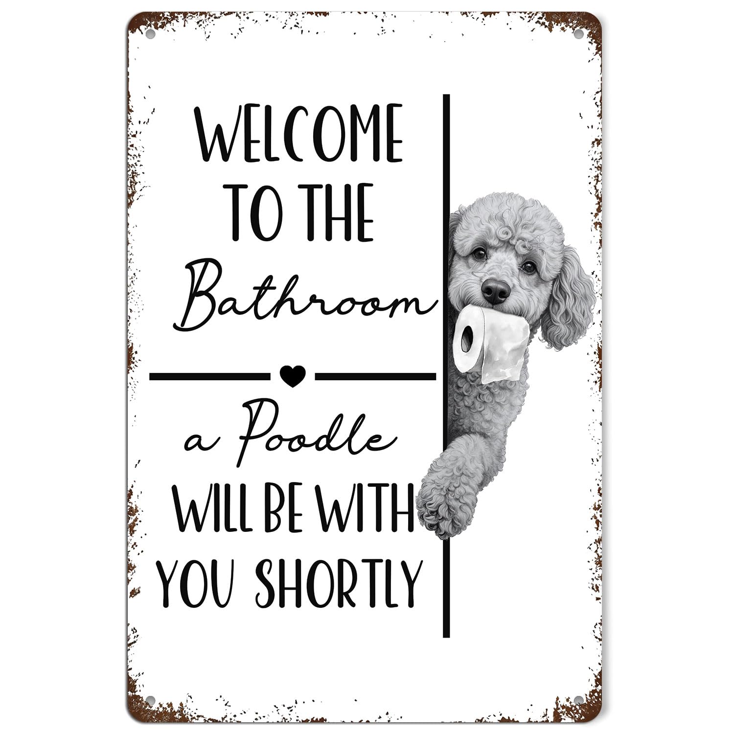 Funny Shih Tzu Dog Bathroom Metal Signs, Shih Tzu Lovers Gifts Tin Sin, Dog Lover Mom Dad Gifts Metal Wall Decor for Bathroom Washroom Restroom Toilet Decoration, 8x12 Inch