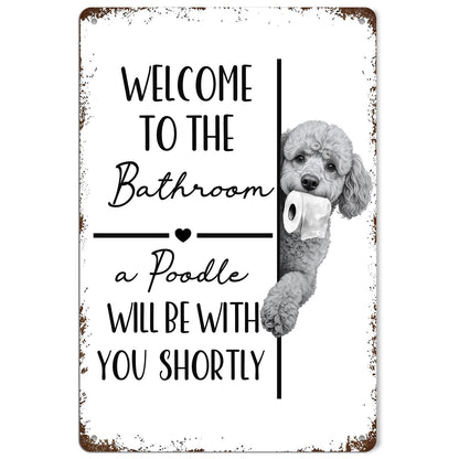 Funny Shih Tzu Dog Bathroom Metal Signs, Shih Tzu Lovers Gifts Tin Sin, Dog Lover Mom Dad Gifts Metal Wall Decor for Bathroom Washroom Restroom Toilet Decoration, 8x12 Inch