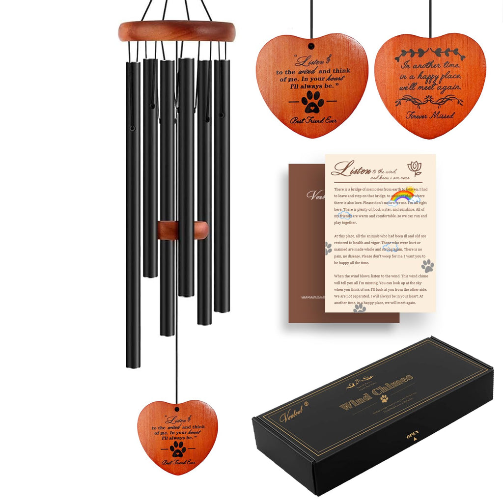 Dog Memorial Gifts, 28" Pet Memorial Wind Chimes, Loss of Dog Sympathy Gift, Pet Loss Passing Away Remembrance Bereavement Gift