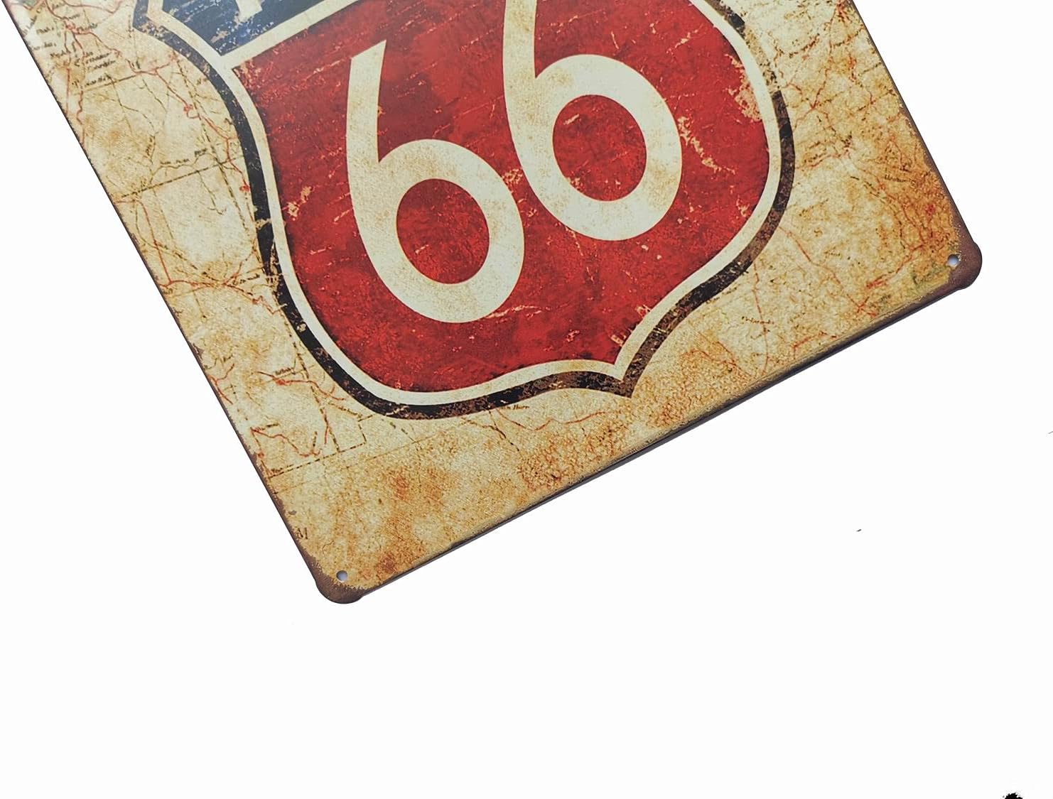 ERLOOD Get Your Kicks Route 66 Metal Retro Wall Plaque Decor Vintage Tin Sign 12 X 8