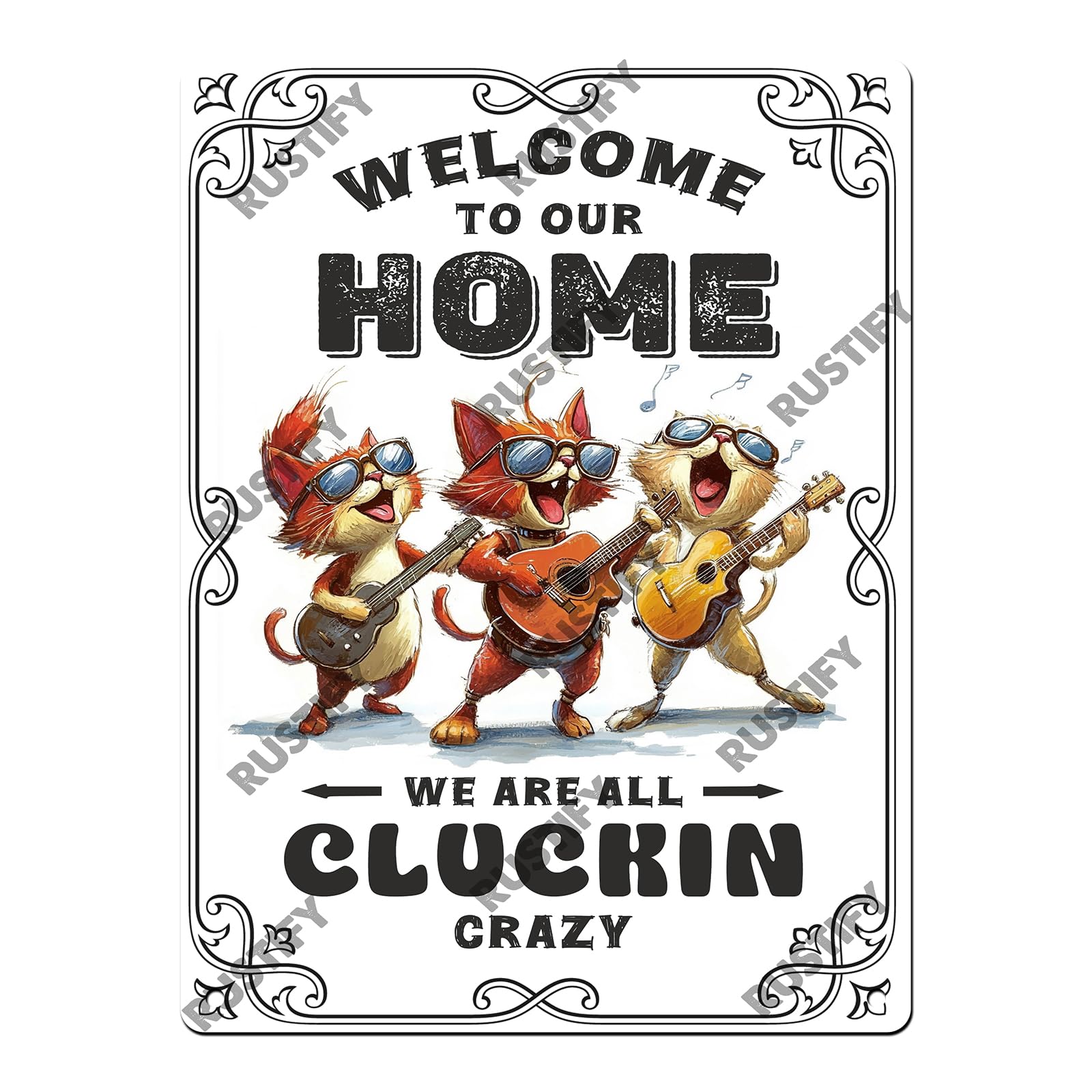 Cat Metal Tin Sign Vintage Retro Style Aluminum Sign Wall Art Decor 12x8 Inch