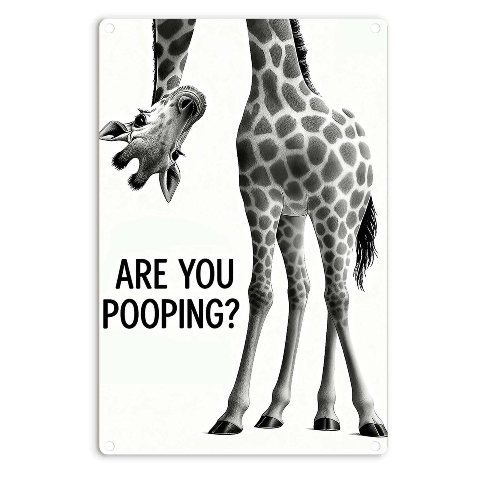 Funny Bathroom Wall Art Highland Cow Metal Signs - Vintage Metal Tin Sign Wall Art Decor, Are You Pooping Western Bathroom Decor for Cow Lovers,Restroom,12x8 inch