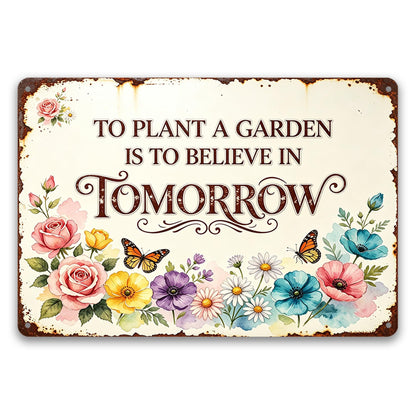 Bee Hive Aluminum Tin Sign, Inspirational Quote Wall Art, Rustic Farmhouse Decor for Home Kitchen Garden Porch, Waterproof Indoor Outdoor Plaque 12x8Inch