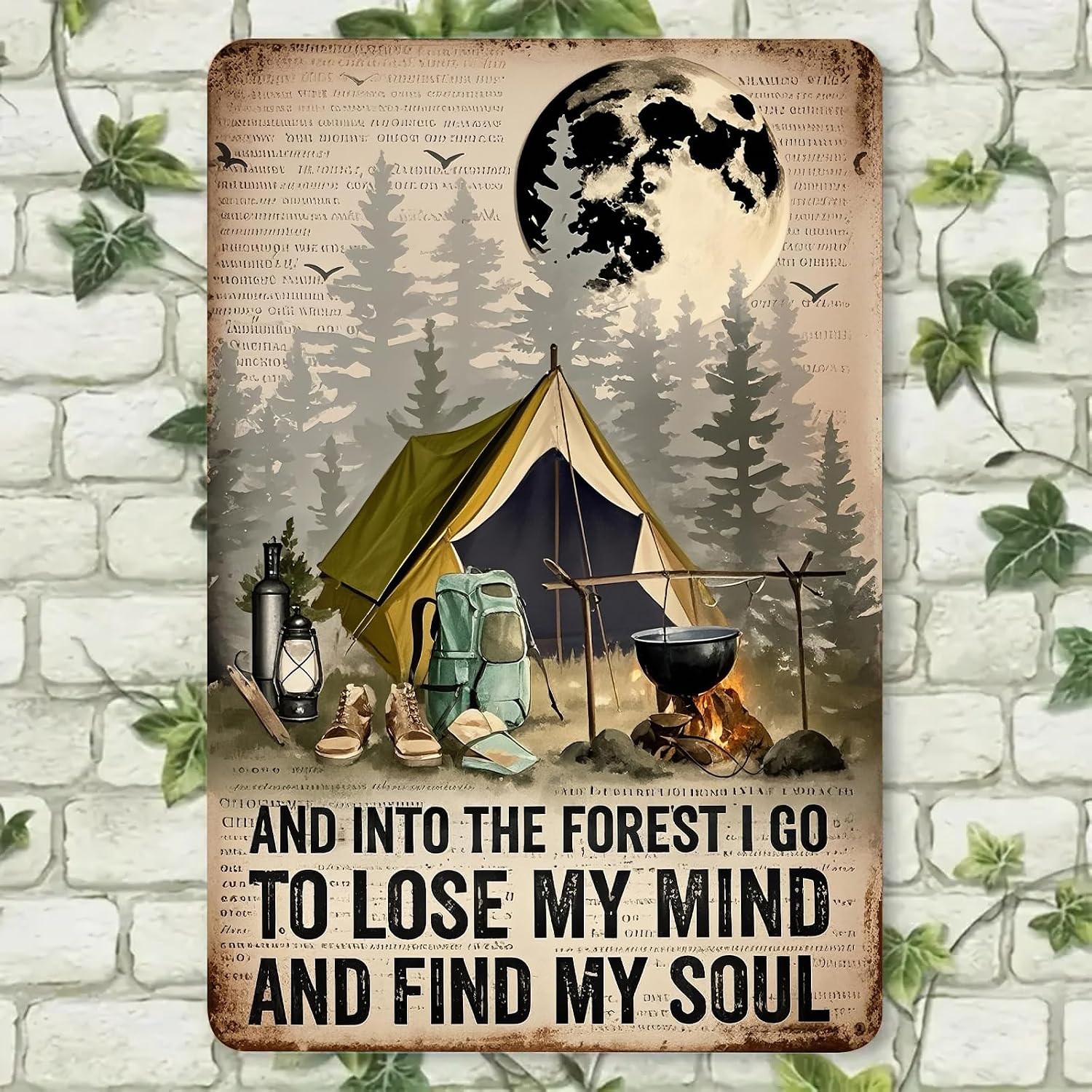 Retro Tin Sign - INTO THE FOREST I GO TO LOSE MY MIND AND FIND MY SOUL - Vintage Metal Wall Art for Home, Bar, Cafe, or Office Decor - Thoughtful Gift for Family, Friends or Coworkers-Styl 3