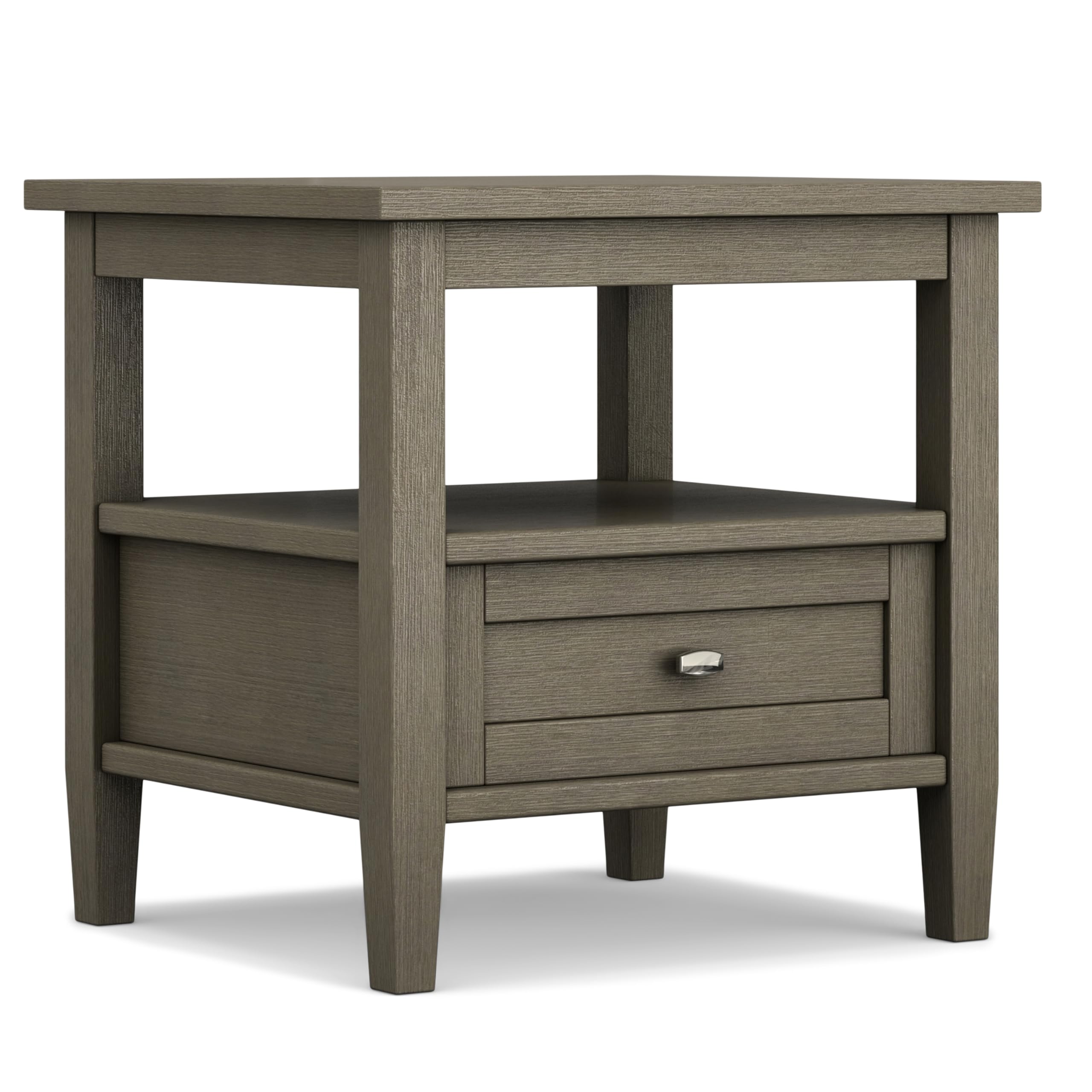 SIMPLIHOME Warm Shaker Solid Wood 20 inch Wide Rectangle Transitional End Side Table in Light Golden Brown for the Living Room and Bedroom