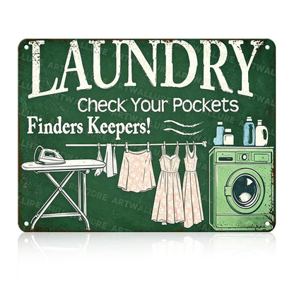 Laundry Metal Tin Sign Laundry Room Wall Decor Fresh Linens Breezy Days Signs Retro Posters for Bathroom Home Bedroom Laundromat Garden 8x12inch