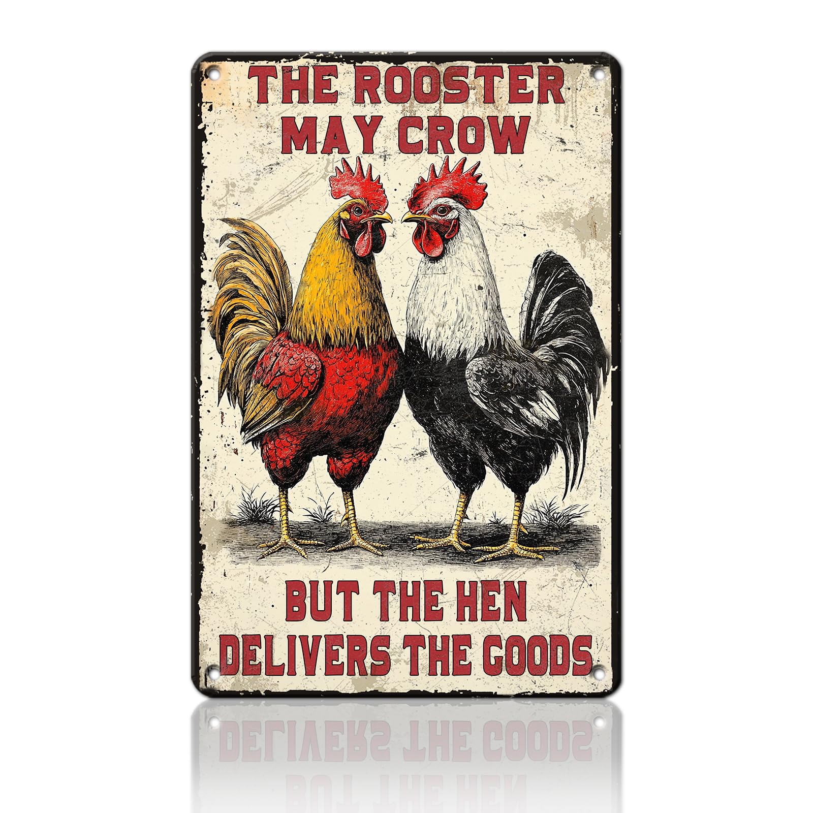 Funny Chicken Signs Welcome To My Kitchen Humorous Cartoon Rooster Cooking Aluminium Sign Metal Chicken Signs Decor Home Ktichen Farm Are Wall 12x8 Inch Vintage Chicken Signs Metal Tin Poster