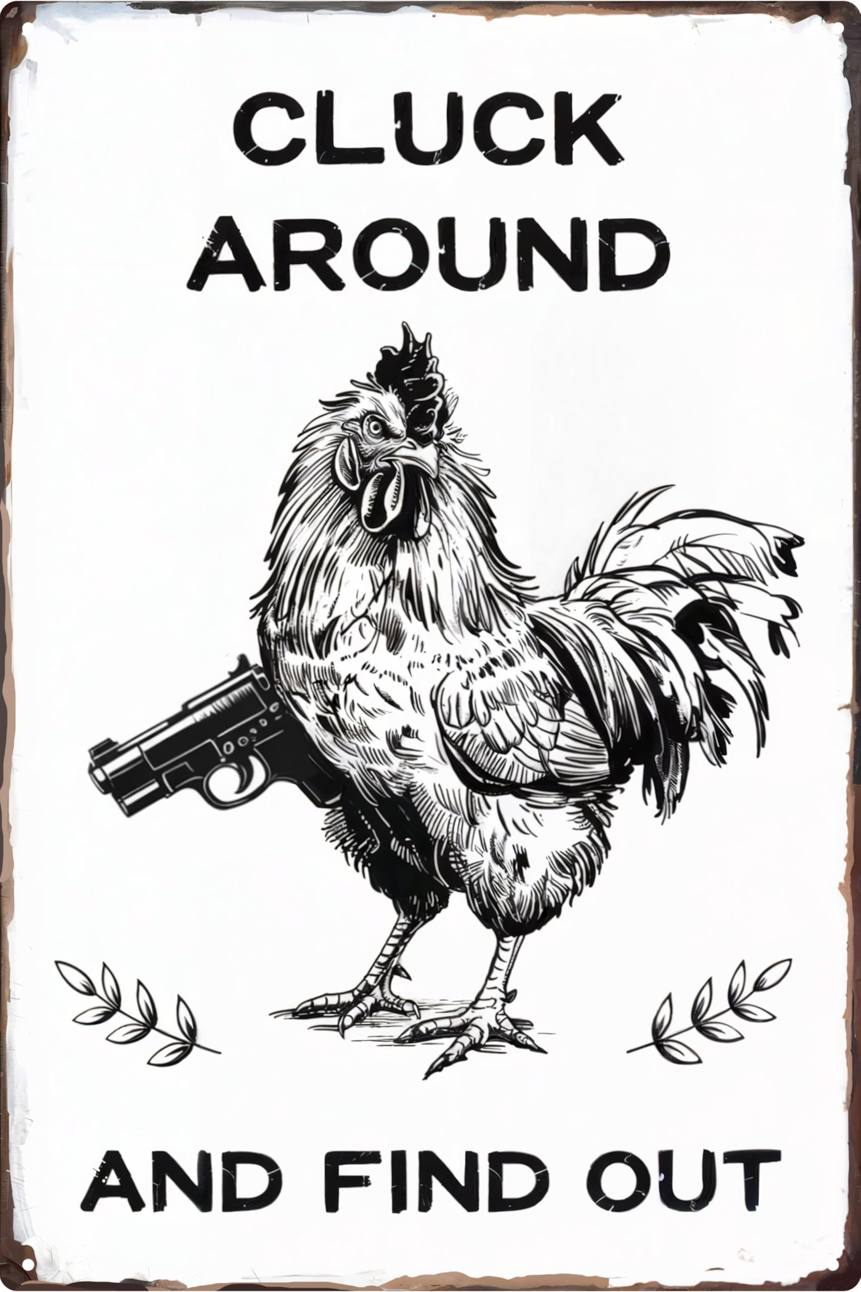 Funny Chicken Gifts Christian God Gifts Chicken I'm Going To Let God Fix It Tin Sign for Home Farm Chicken Coop Farmhouse Kitchen Garden Decor 8x12 in
