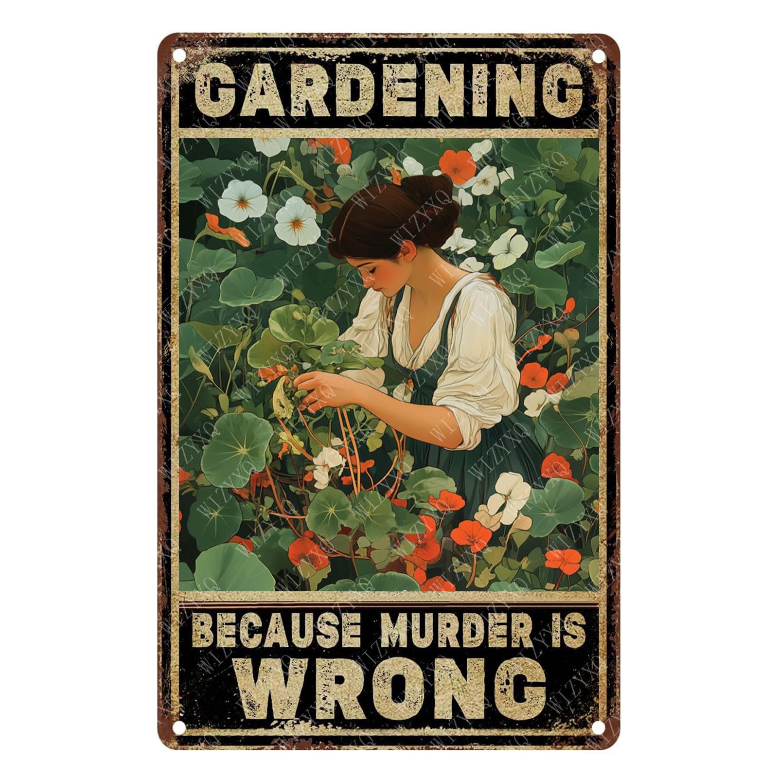 Metal Signs Wildflower Vintage Metal Tin Sign for Home Office Kitchen Bar Cafe Garden Wall Decor 12x8 Inch
