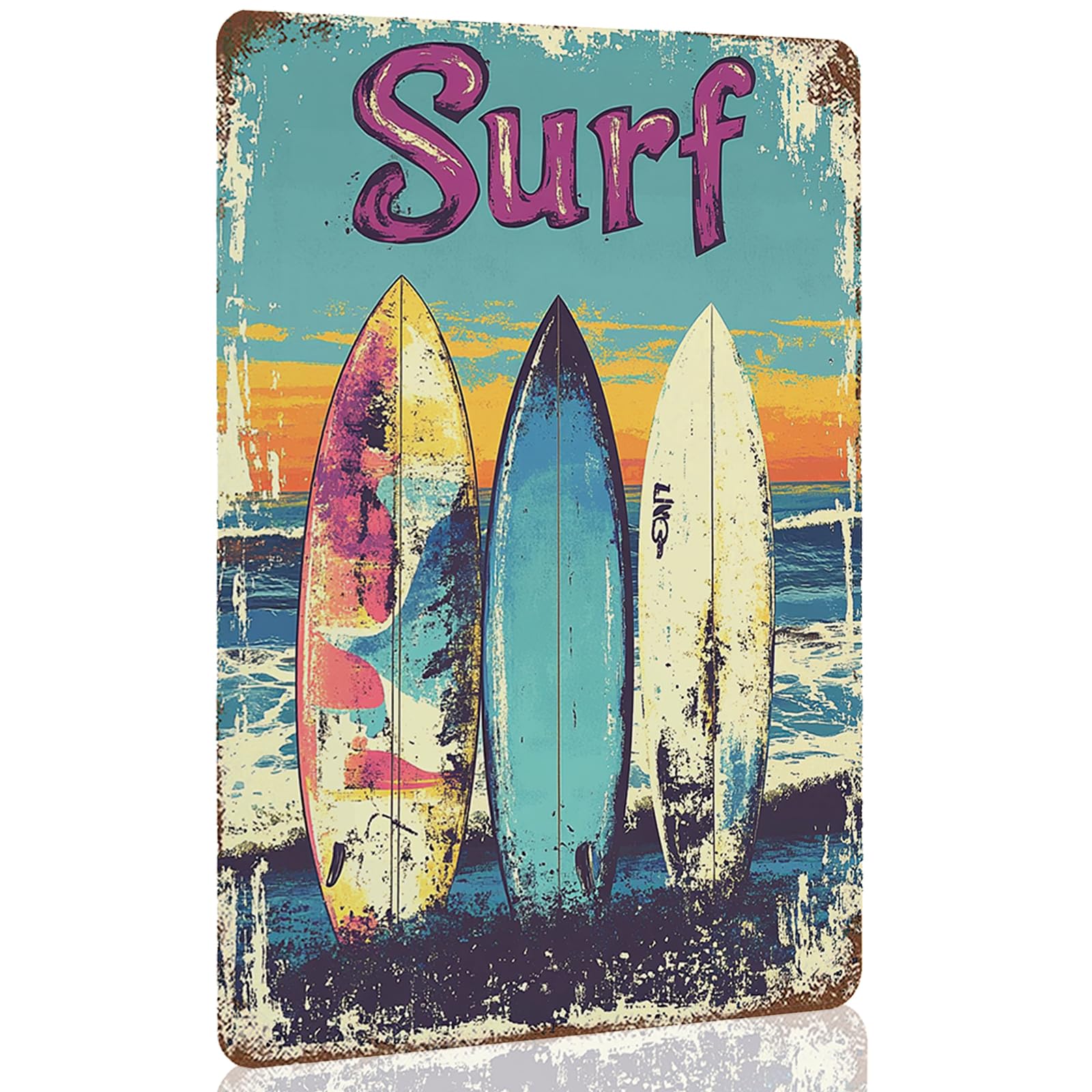 CCPARTON Vintage Beach Metal Sign The Beach Is Calling Metal Tin Sign For Home Outdoor Indoor Office Bar Yard Decor 8x12 Inch