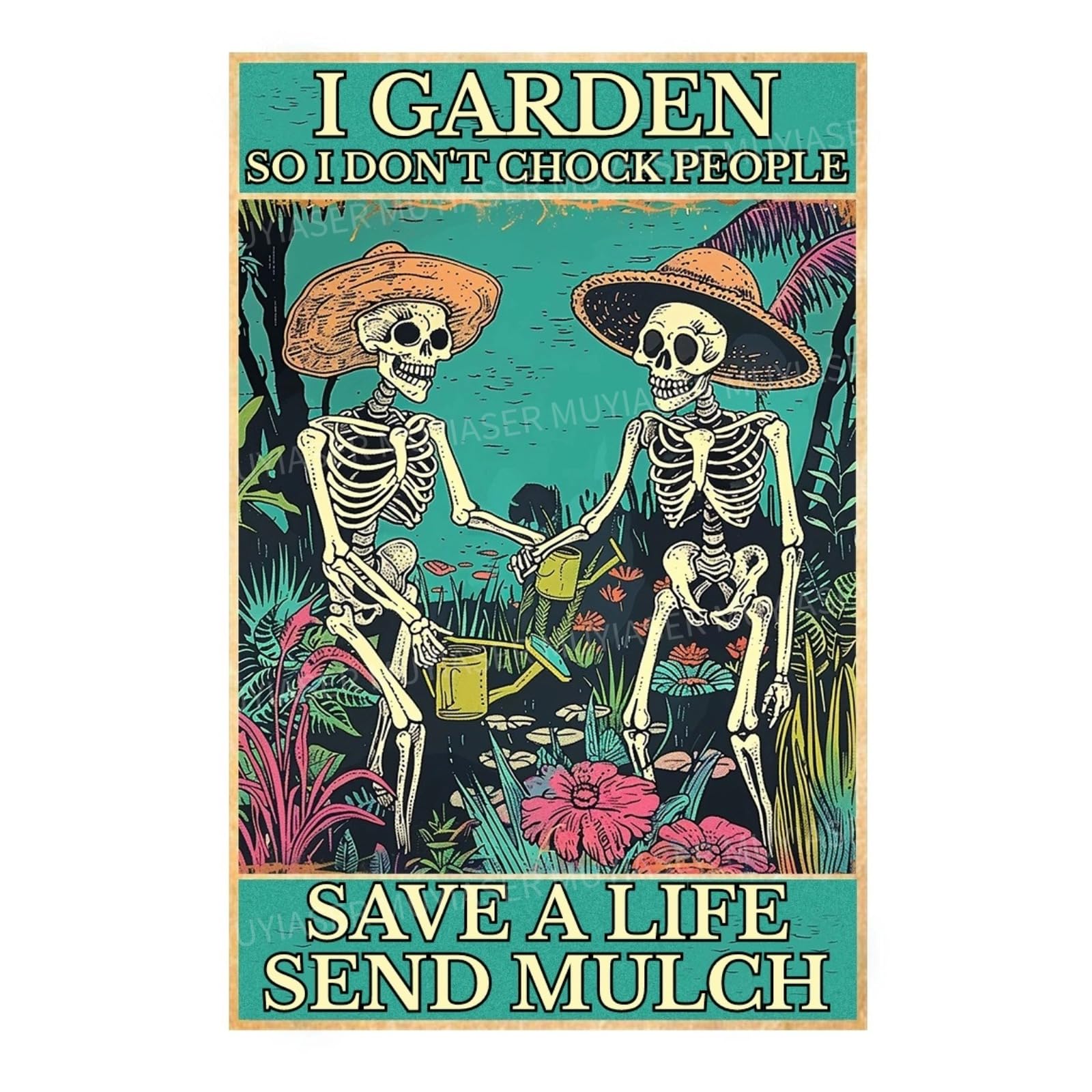 Metal Sign Easily Distracted By Cats & Garden Vintage Retro Aluminum Tin Sign for Garden, Kitchen, Office, Home, Bar, Cafe Decor 8x12 Inch