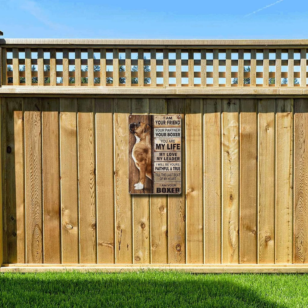 Lygond Metal Sign Tin Sign Vintage Wall Art I Am Your Friend Gift for Boxer Lovers Dog Lovers Vintage Wall Art Prints Restroom Tin Sign for Pub 8×12 Inches