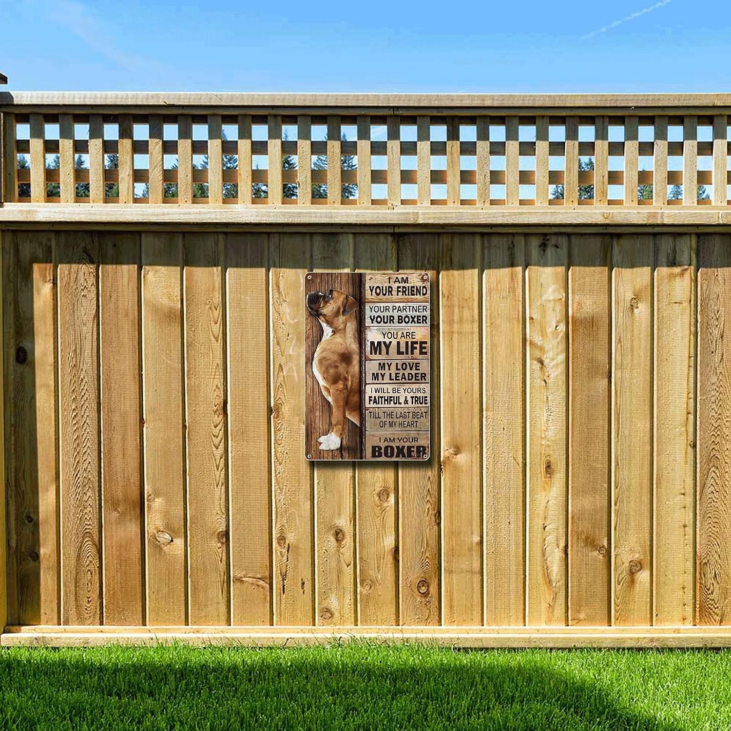 Lygond Metal Sign Tin Sign Vintage Wall Art I Am Your Friend Gift for Boxer Lovers Dog Lovers Vintage Wall Art Prints Restroom Tin Sign for Pub 8×12 Inches