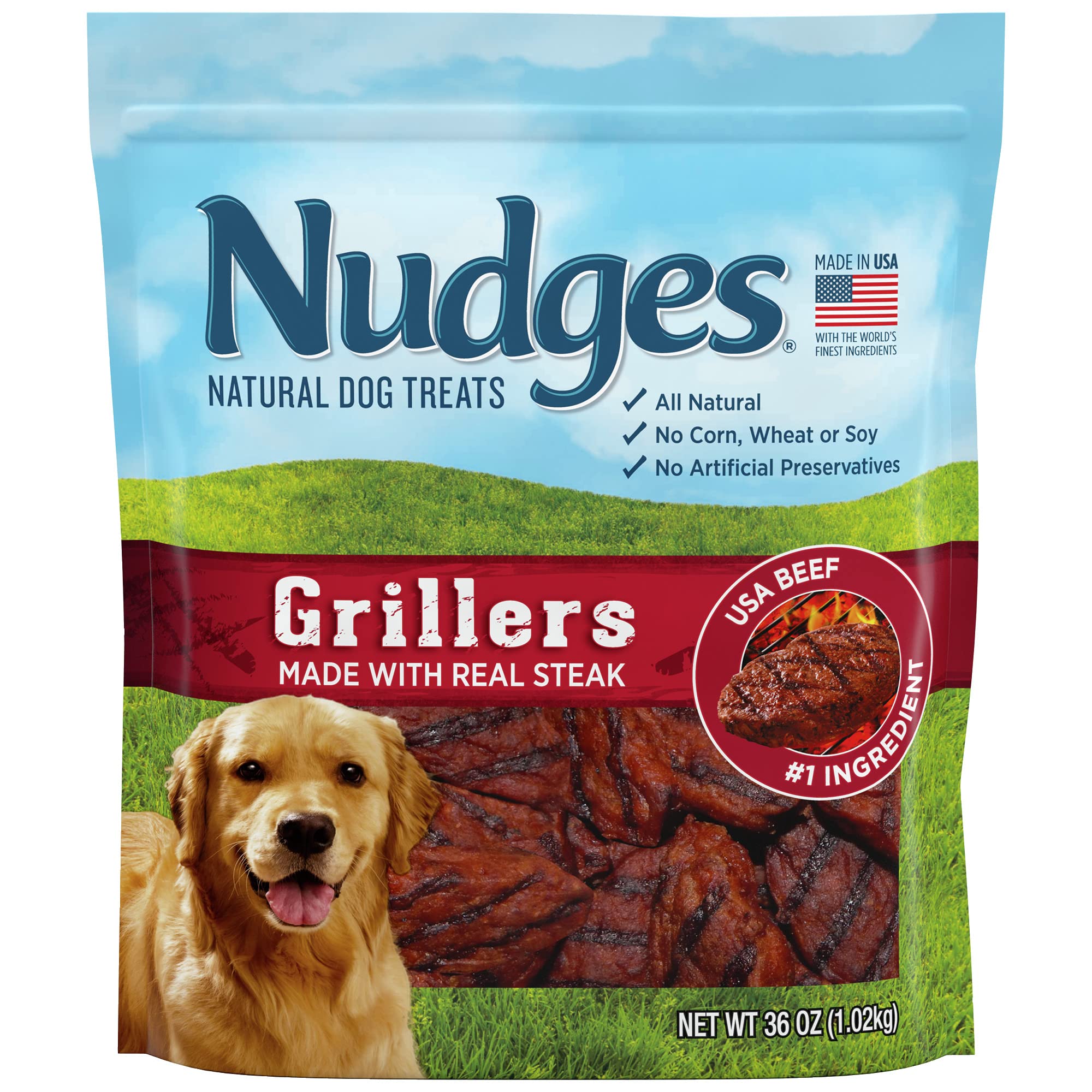 Blue Buffalo Nudges Chicken Homestyle Natural Dog Treats, Pot-Pie-Inspired Recipe, Healthy Reward or Training Treat, Made in the USA with Real Chicken, No Artificial Preservatives, 16 oz.