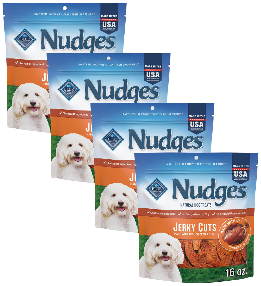 Blue Buffalo Nudges Chicken Jerky Bites Natural Dog Treats, Tender & Meaty Dog Snacks, Healthy Reward or Training Treat, Made in the USA with Real Chicken, No Artificial Preservatives, 16 oz.
