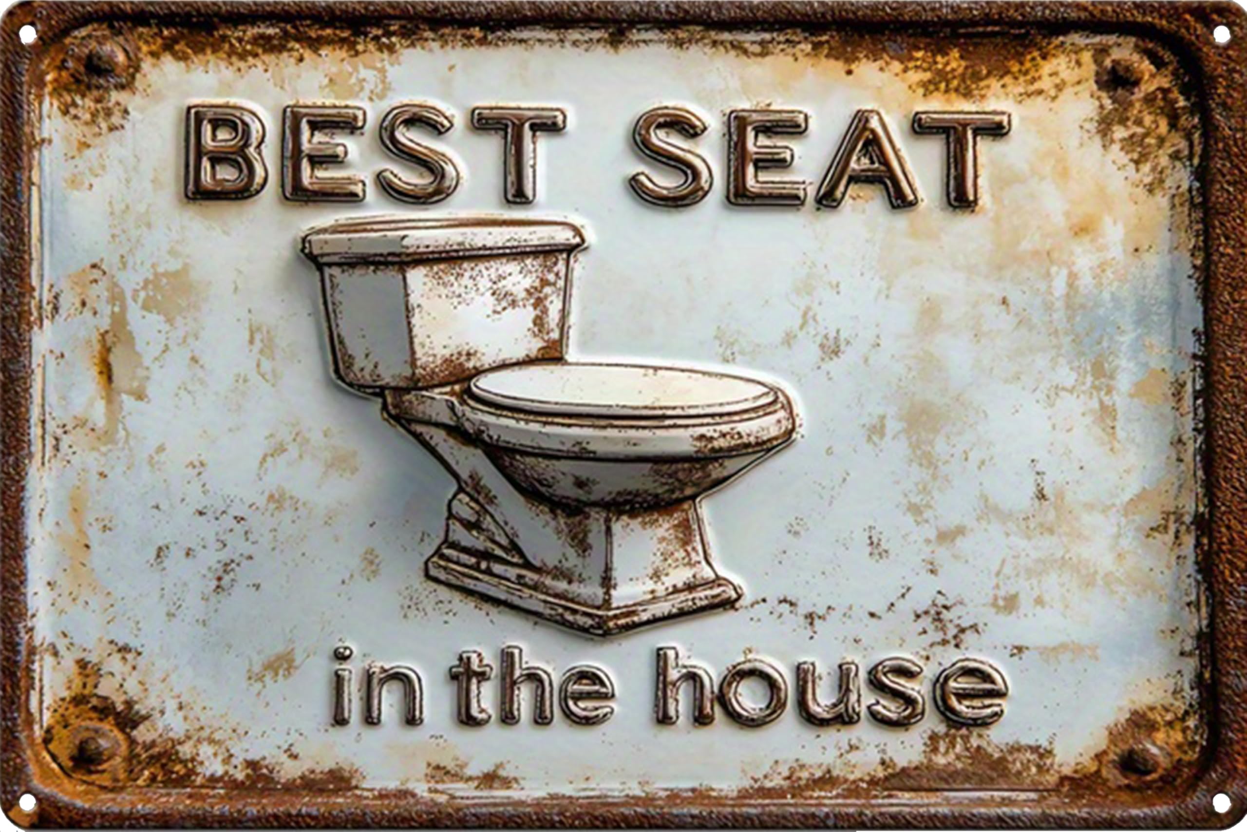 Vintage Funny Toilet Tin Sign,Retro Bathroom Metal Sign,Humorous Restroom Poster,Wall Art Decor for WC Bathroom Washroom Bar Cafe Garage Gifts 8x12 Inches(YES OR NO)