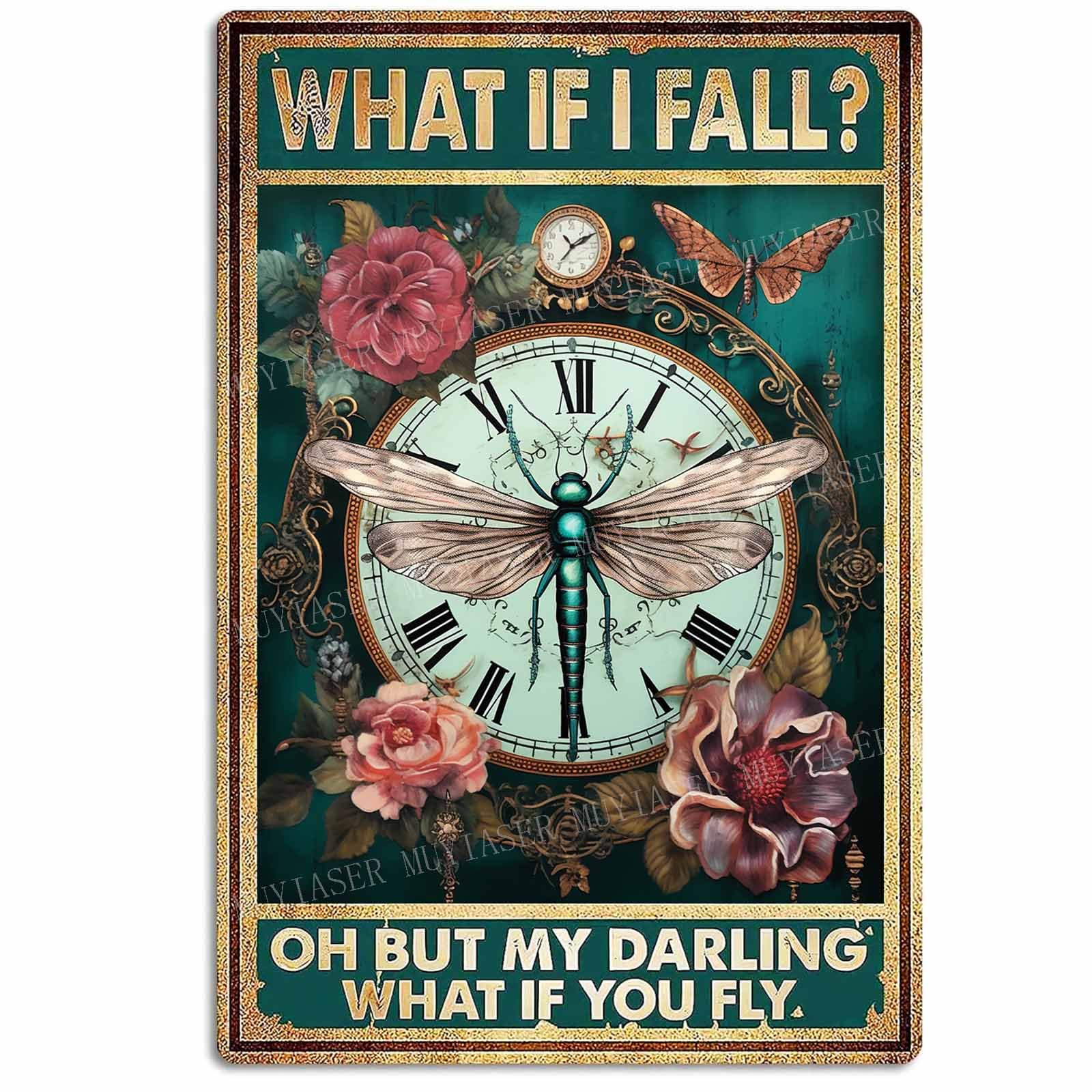 Metal Sign Easily Distracted By Cats & Garden Vintage Retro Aluminum Tin Sign for Garden, Kitchen, Office, Home, Bar, Cafe Decor 8x12 Inch