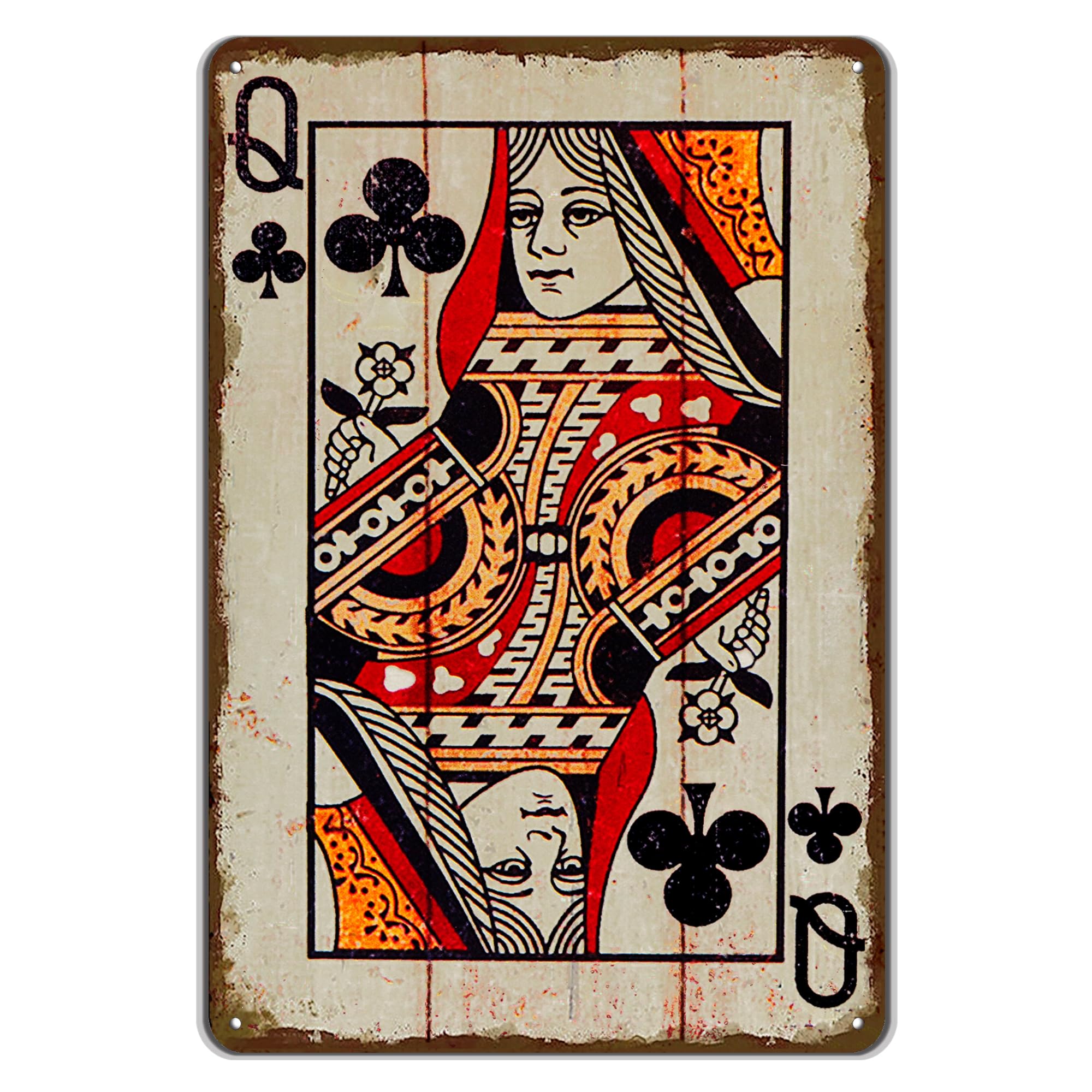 Vintage Poker Wall Decor Metal Sign Retro tin Sign Wall Decorative Signs for Man Cave Home Cafe Pub bar Shop 12x8 Inch Spades Ace