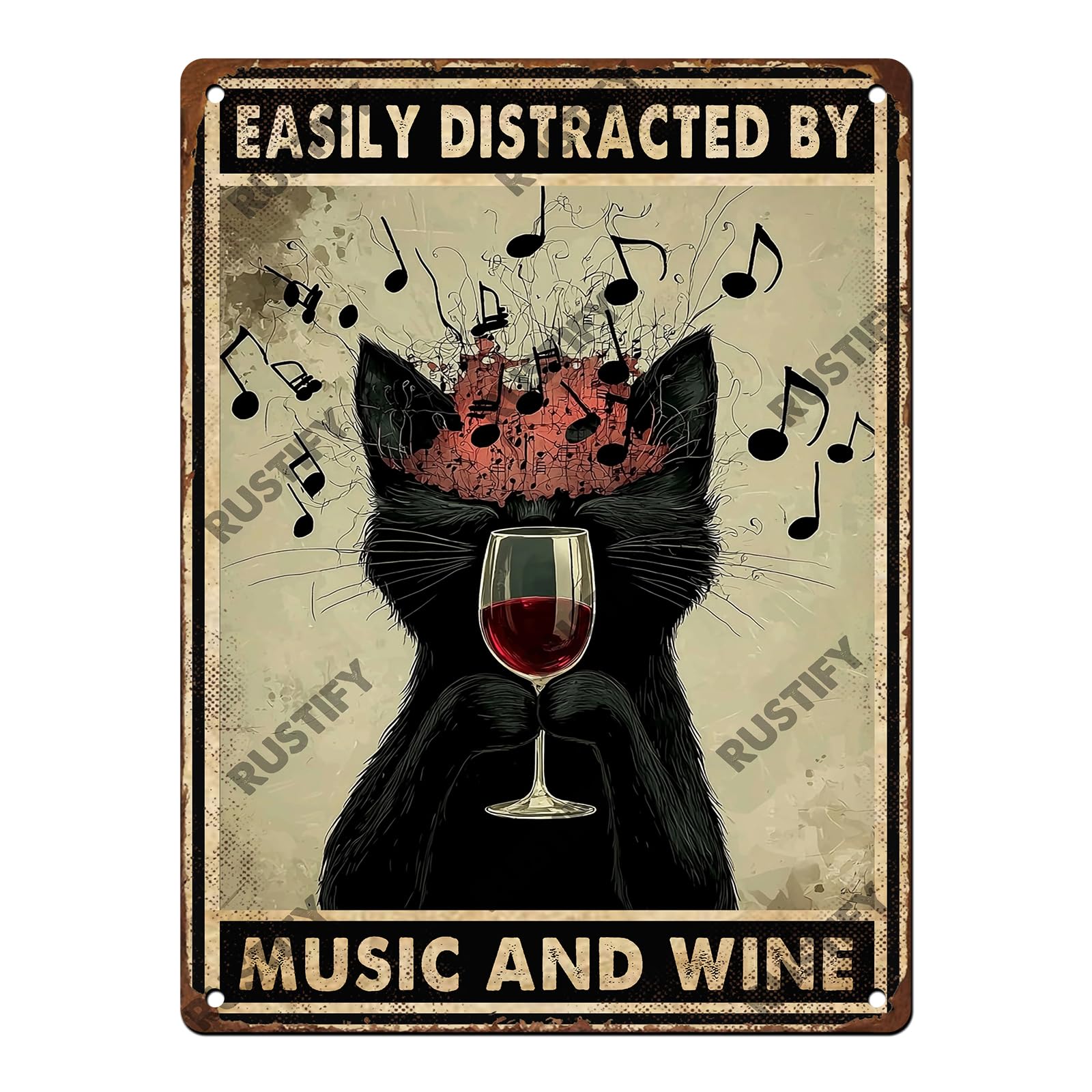 Cat Metal Tin Sign Vintage Retro Style Aluminum Sign Wall Art Decor 12x8 Inch