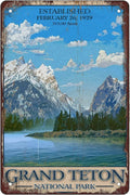 Retro Funny Metal Tin Sign,Grand Teton National Park ,for Men Women Wall Art Decor for Home Bars Clubs Cafes 8x12 Inch