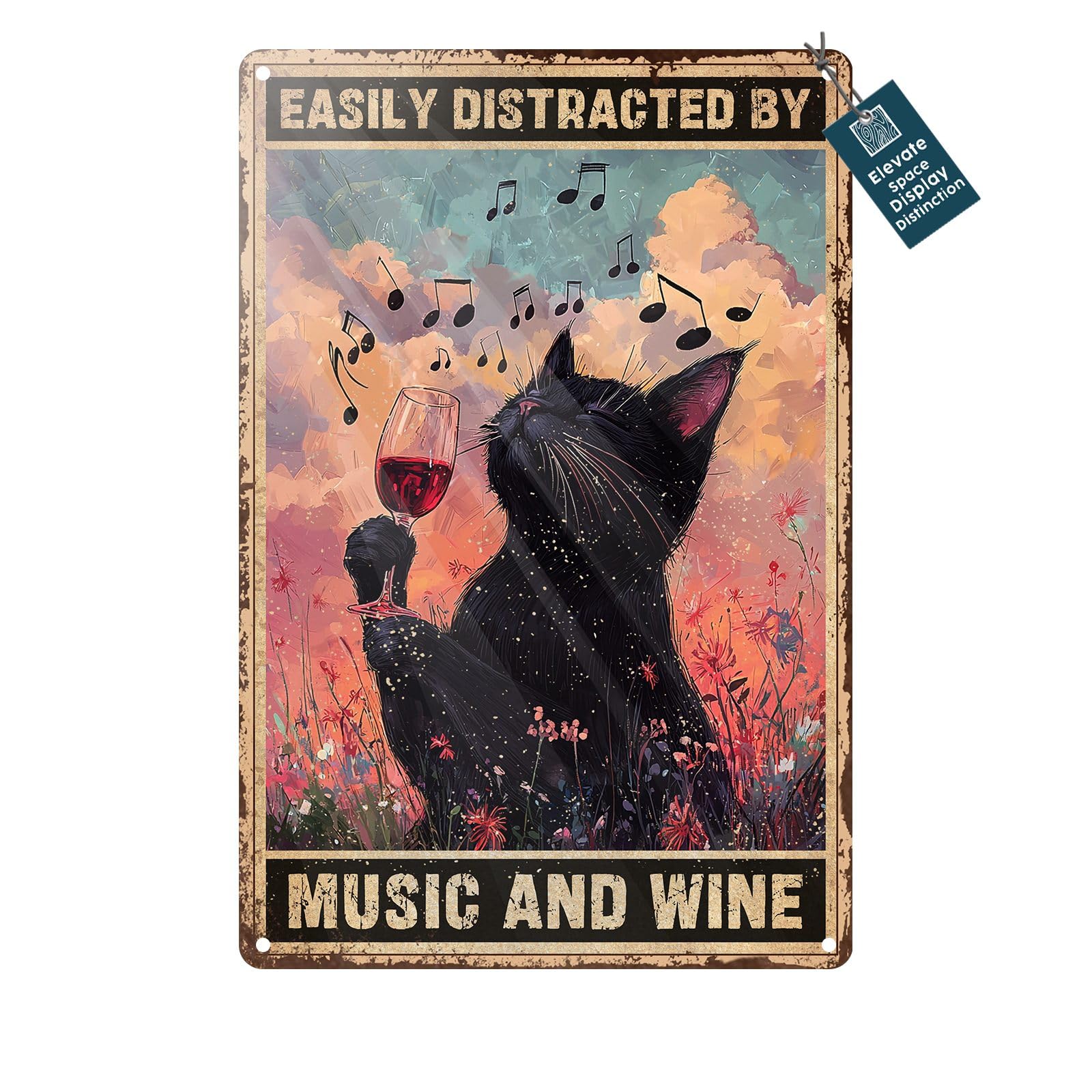 Black Cat Reading Vintage Metal Sign Reading Will Take You Everywhere Retro Wall Decor for Library Book Home Bedroom Office Decoration 8x12inch