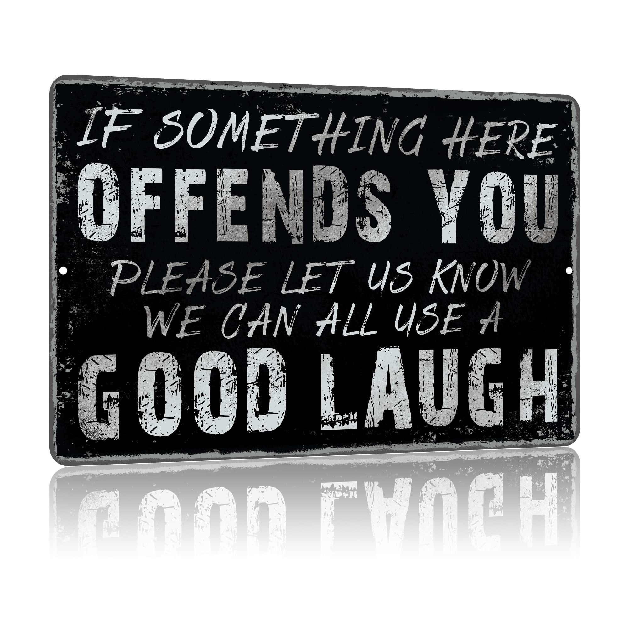 Yniaun Decor Funny Man cave Decor Vintage Sarcasm Metal Tin Signs for Home Bar Wall Decor Gifts 12 x 8 Inches Outdoor & Indoor Warning Does Not Play Well With Liberals