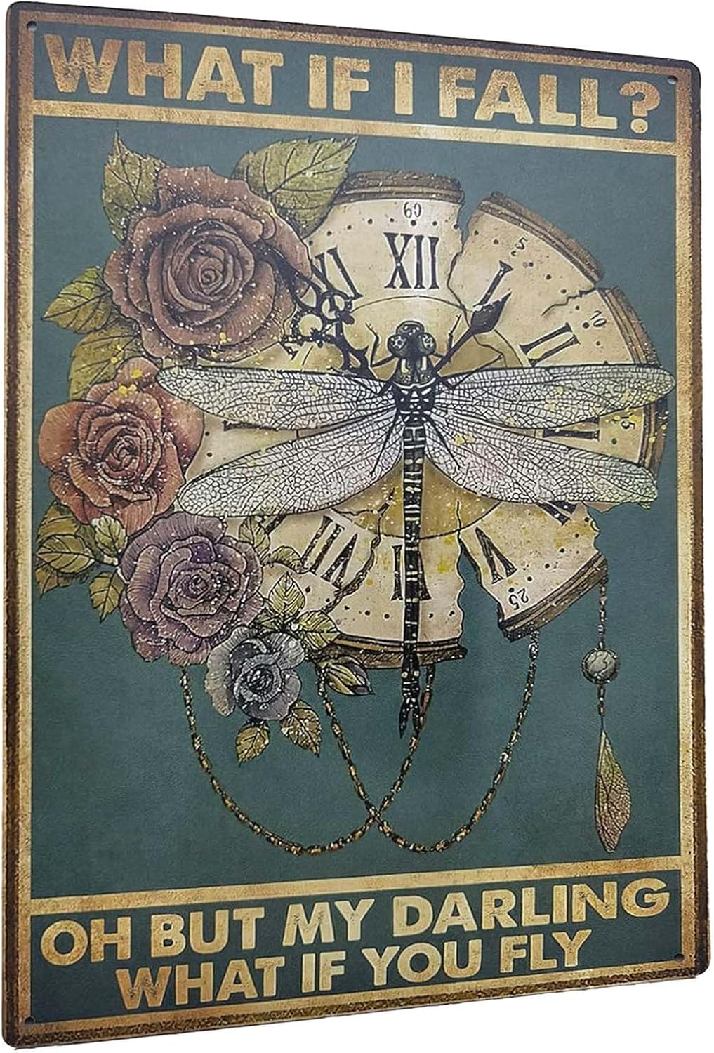 Vintage Metal Tin Sign Funny Sarcastic Party Wall Art Decor Signs Metal Posters for Room Wall Decor - What If You Fly 8 X 12 Inches