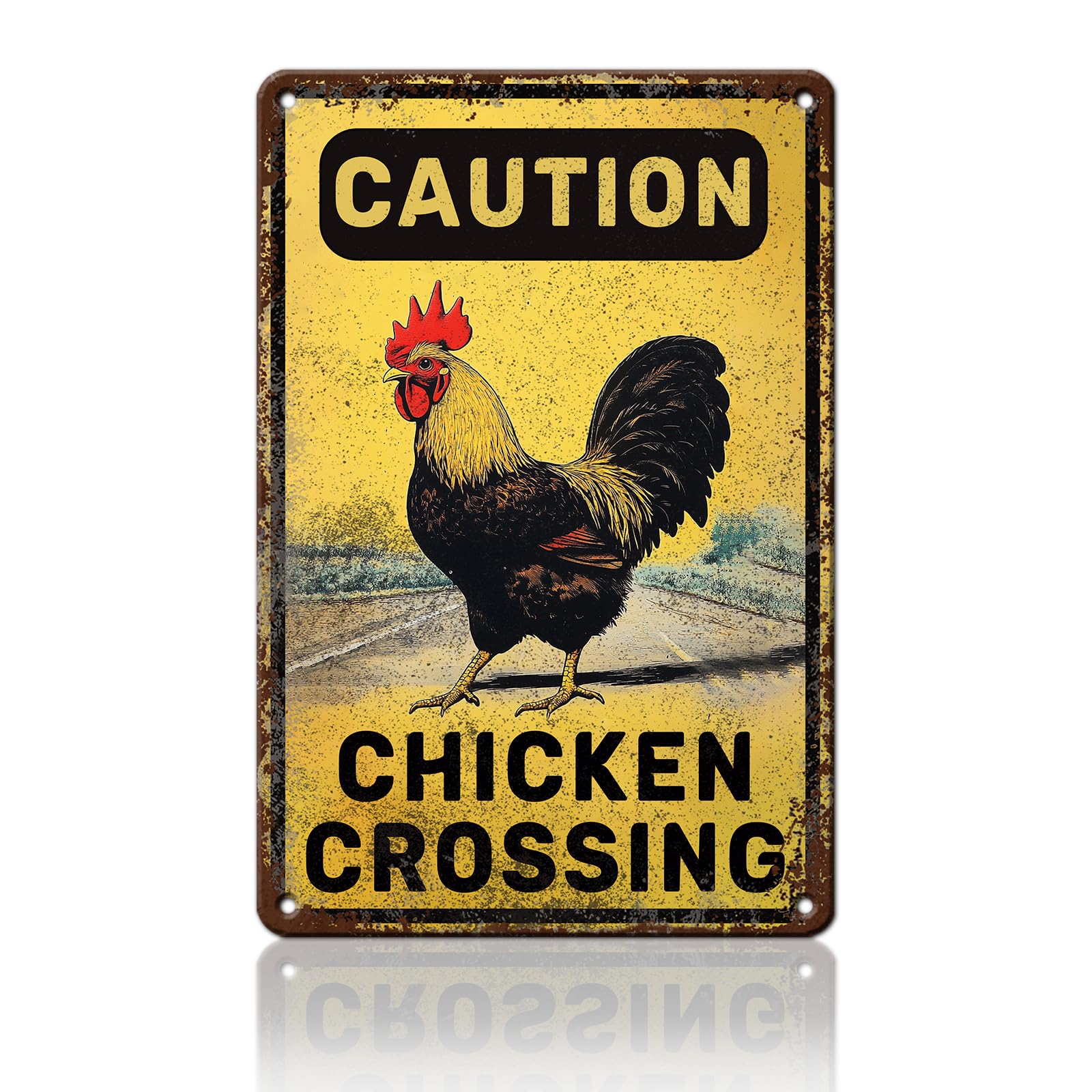 Funny Chicken Signs Welcome To My Kitchen Humorous Cartoon Rooster Cooking Aluminium Sign Metal Chicken Signs Decor Home Ktichen Farm Are Wall 12x8 Inch Vintage Chicken Signs Metal Tin Poster