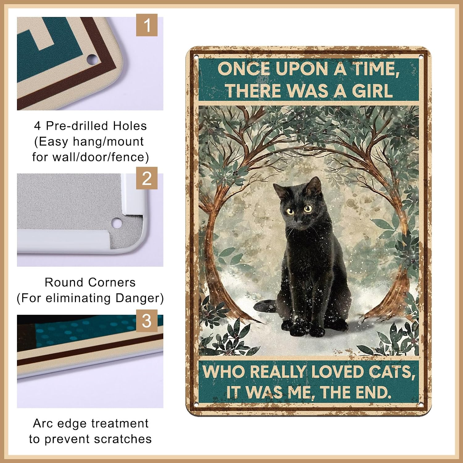 9 Pcs Retro Tin Sign Vintage Black Cat Bathroom Wall Decor Funny Are You Pooping Signs Cat Lovers Gift for Restroom Toilet Bathroom Apartment Home Bar 8 x 12 Inches