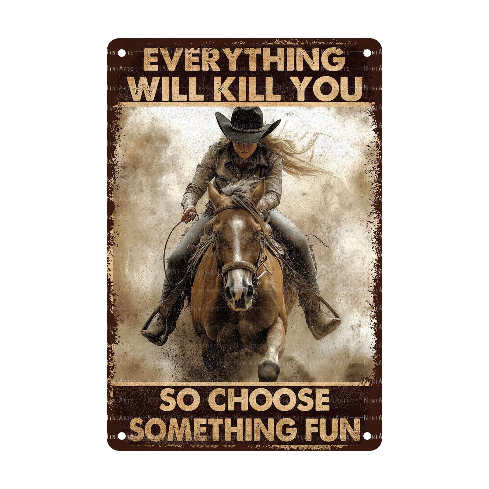 Vintage Cowgirl Tin Sign Are Always Good For The Soul Metal Sign for Home Garden Plaque Yard Patio Porch Farmhouse Cafe Bar Living Room Bedroom Office Garage Man Cave 8x12Inch