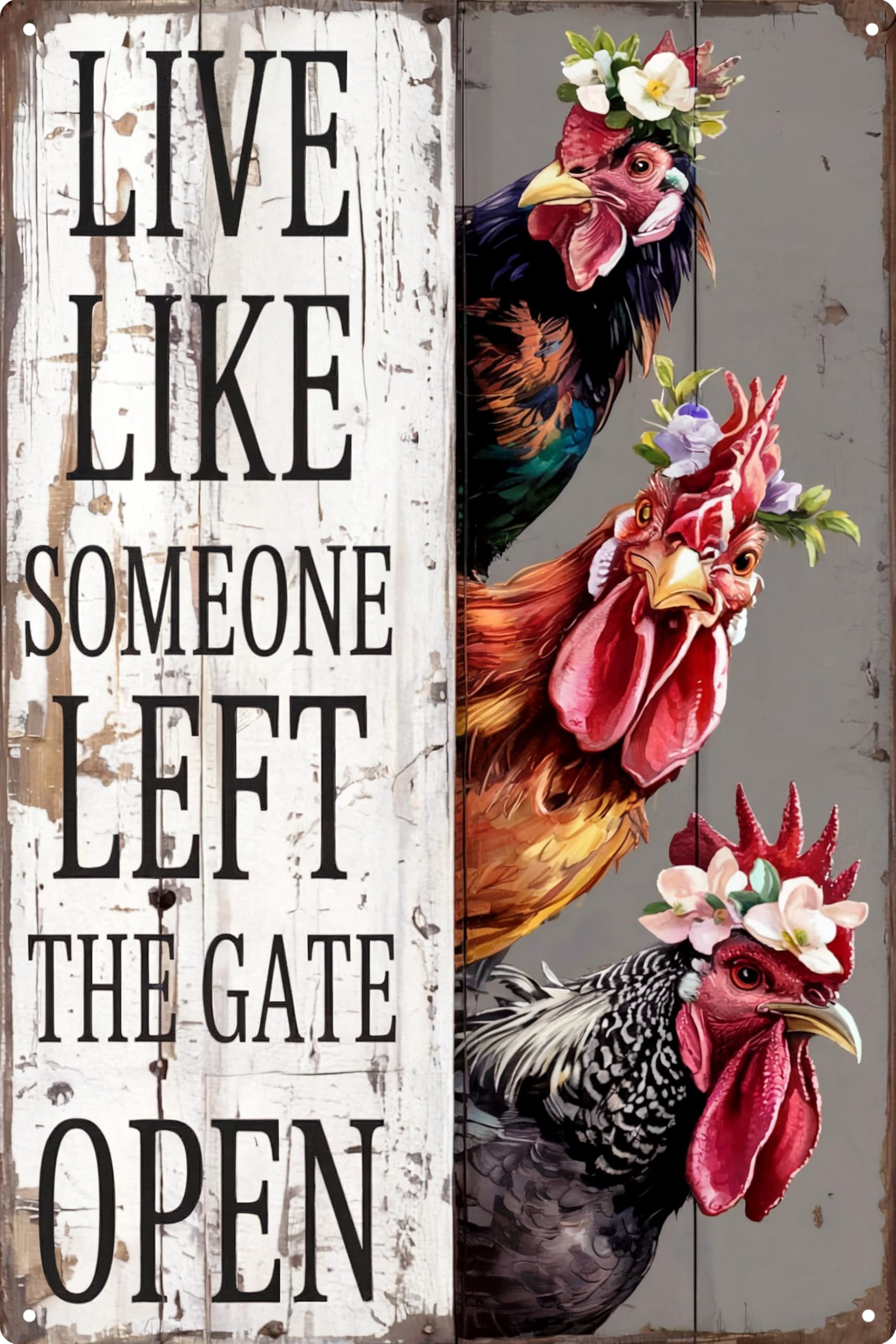 Funny Chicken Gifts Christian God Gifts Chicken I'm Going To Let God Fix It Tin Sign for Home Farm Chicken Coop Farmhouse Kitchen Garden Decor 8x12 in