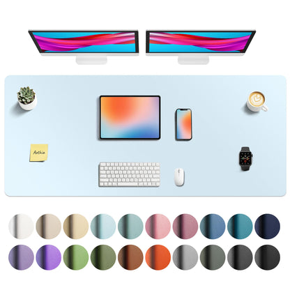 Aothia Non-Slip Waterproof PU Leather Desk Pad Protector for Mouse, Writing Desk, Office, Home, Laptop Blotter, 23.6" x 13.7", Black