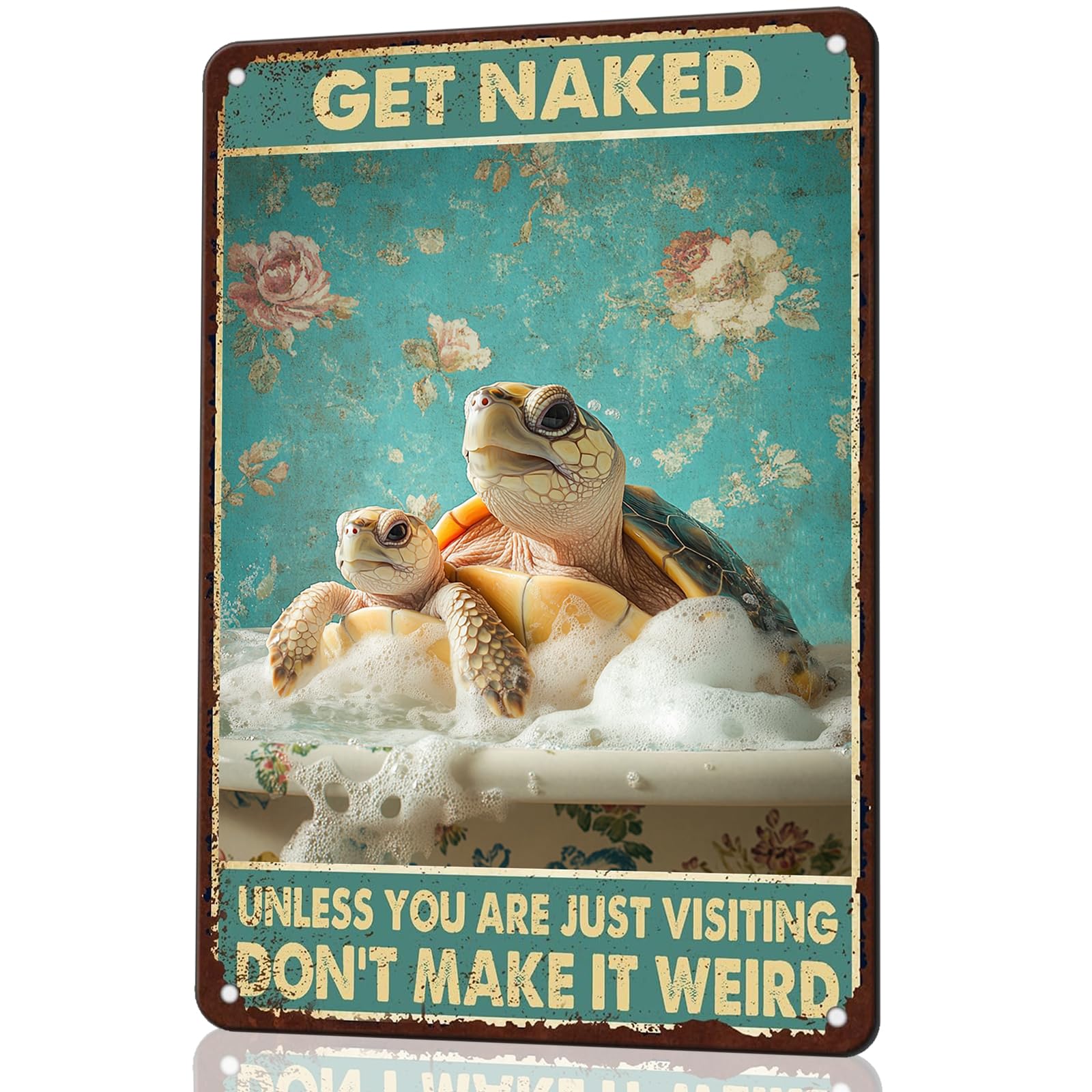 CCPARTON Metal Sign Get Naked Mermaid Vintage Metal Tin Sign For Home Outdoor Indoor Office Bar Yard Decor 8x12 Inches