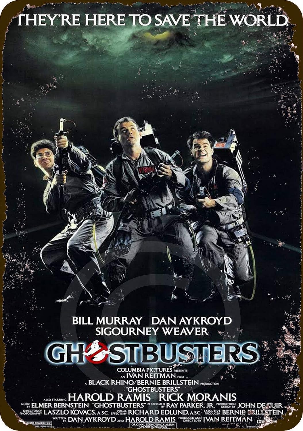 HomDeo Rusty Look 1984 Ghostbusters Movie Classic Decor Home Wall Poster Vintage Retro Metal Signs Vintage Ranch Wall Decor Art Retro Style Tin Sign 8 x 12