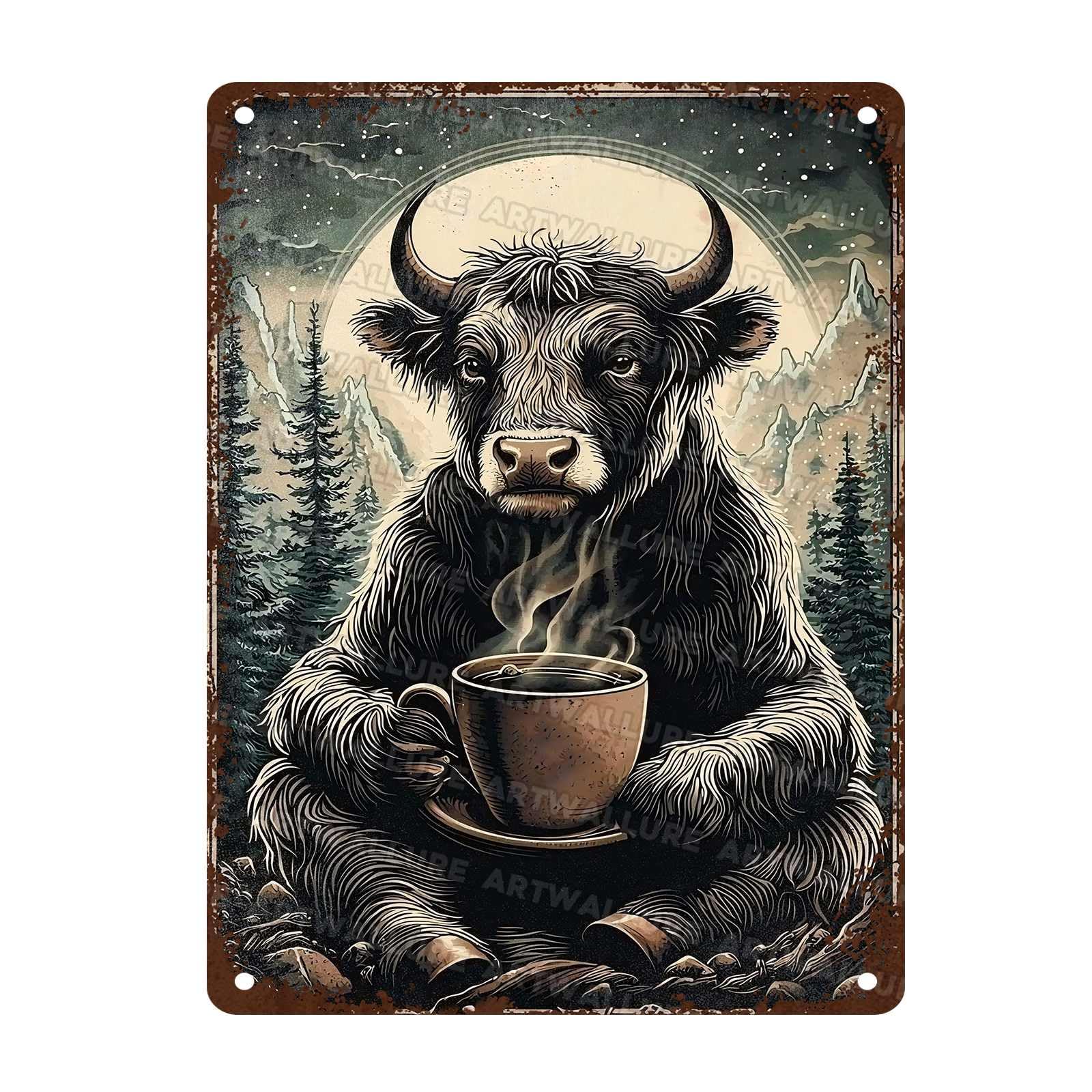 Woman Coffee Vintage Metal Tin Sign Drink Coffee Do Stupid Things Tin Sign for Home Office Decor 8x12Inch