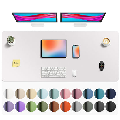 Aothia Non-Slip Waterproof PU Leather Desk Pad Protector for Mouse, Writing Desk, Office, Home, Laptop Blotter, 23.6" x 13.7", Black