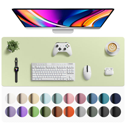Aothia Non-Slip Waterproof PU Leather Desk Pad Protector for Mouse, Writing Desk, Office, Home, Laptop Blotter, 23.6" x 13.7", Black