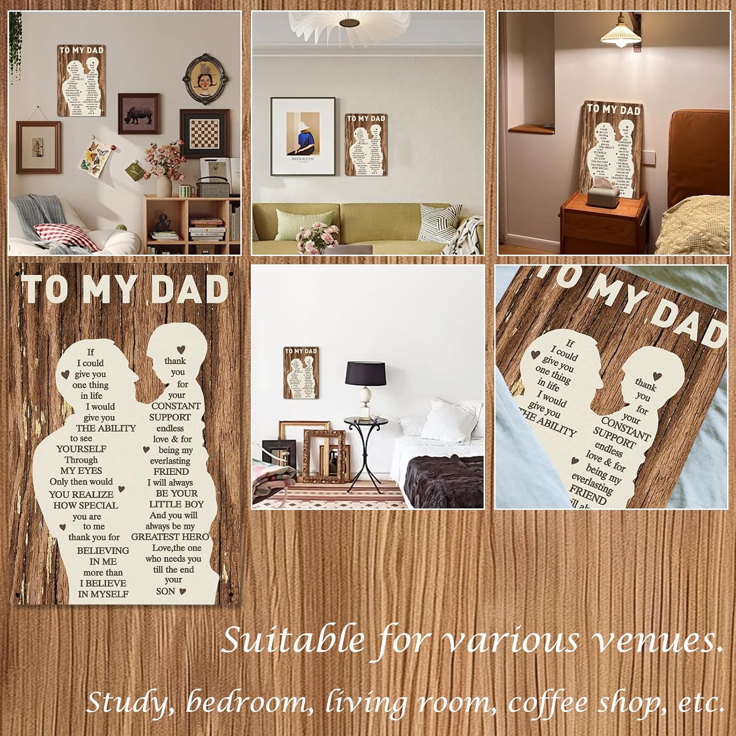 Fathers Day Birthday Gifts From Son Dad Gift 12x8In Print Wall Art Metal Plaque Vintage Tin Sign Home Wall decor Personalized Father's Day Gifts Ideas for Dads Husband Men Him