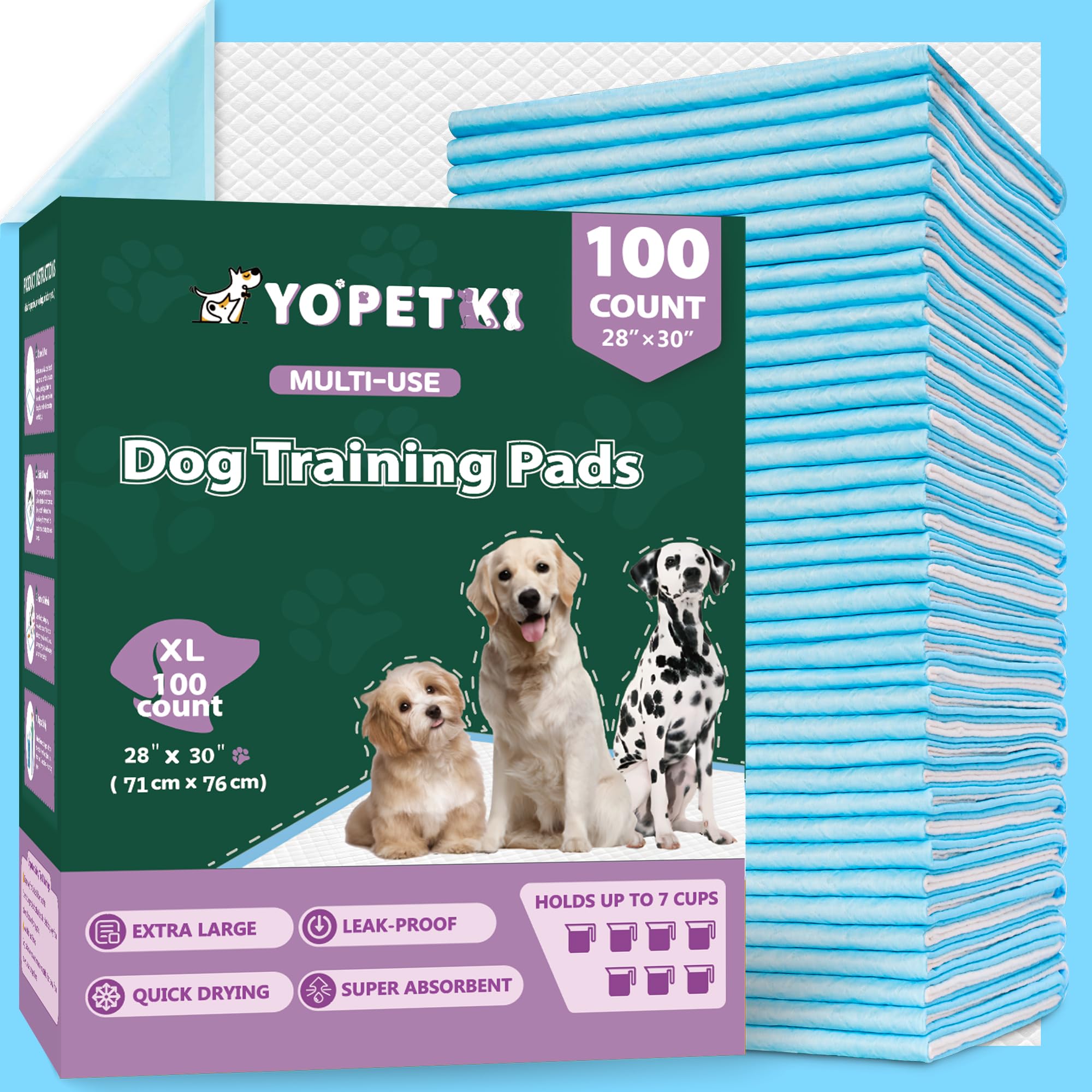 60 Count Extra Large Dog Pee Pads 28" x 34", Super Absorbent X-Large Puppy Pads Disposable Dogs Training Pads, Quick Drying Leak-Proof Dog Potty Pads for Doggies Puppies