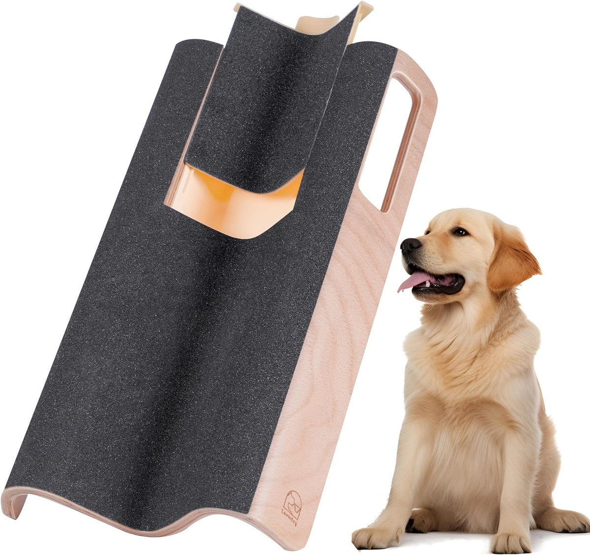 M-Shaped Dog Scratch Pad for Nails with Treat Box, Dog Nail Scratch Board for Large Dogs, Dog Nail File Toy and Shorten Dog’s Side Nail Easier (with Treat Box, L)