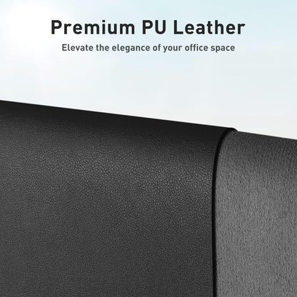 Aothia Non-Slip Waterproof PU Leather Desk Pad Protector for Mouse, Writing Desk, Office, Home, Laptop Blotter, 23.6" x 13.7", Black