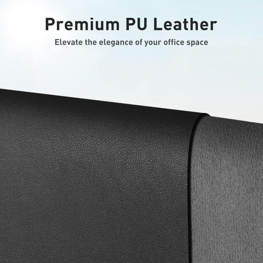 Aothia Non-Slip Waterproof PU Leather Desk Pad Protector for Mouse, Writing Desk, Office, Home, Laptop Blotter, 23.6" x 13.7", Black