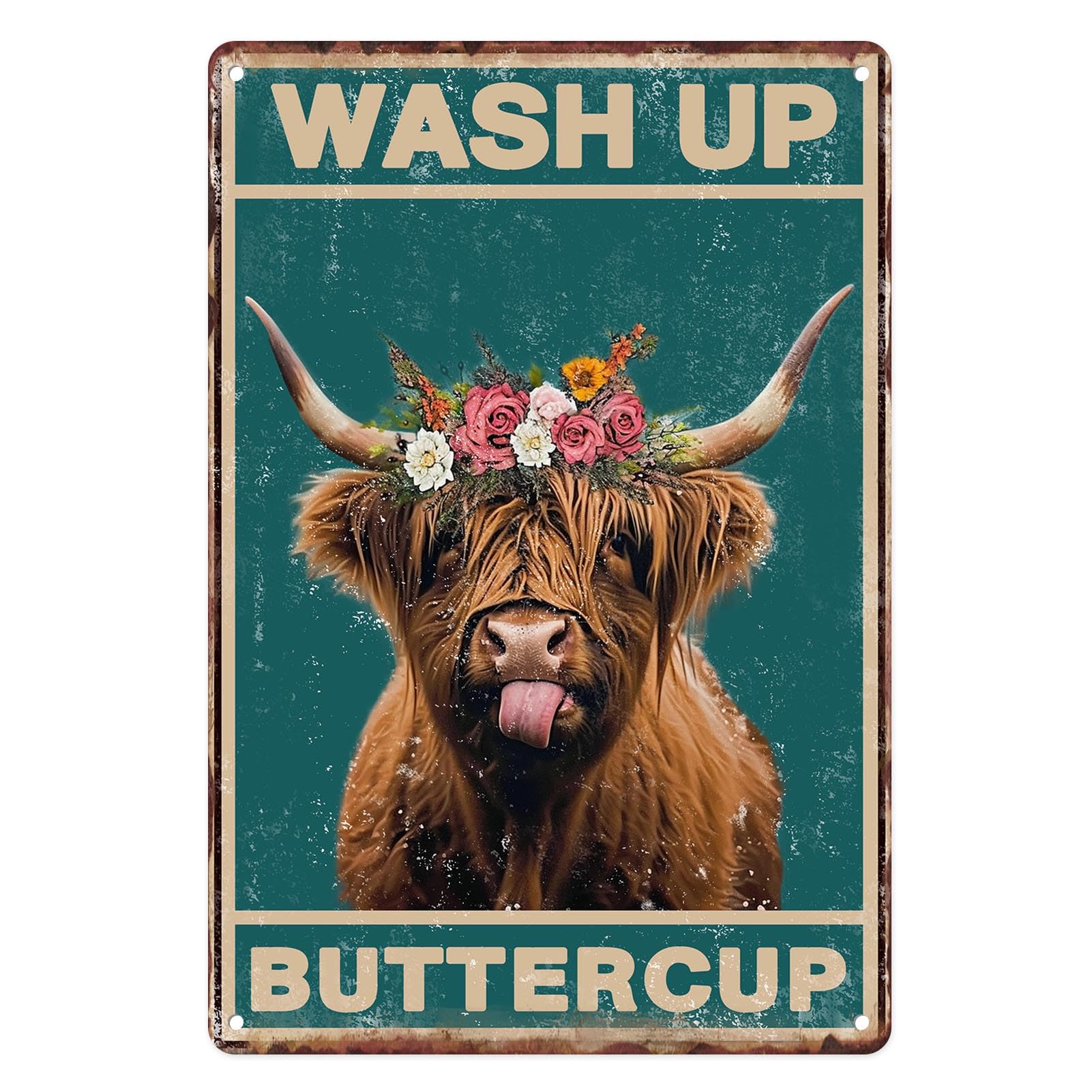 Wash Your Paws Bathroom Metal Sign Cute Rabbit Bath Soap Tin Sign For Office Toilet Bathroom Restroom Door Bar Hotel Club Plaque Guest Wall Decor Vintage Style Art Painting 12 X 8 Inch
