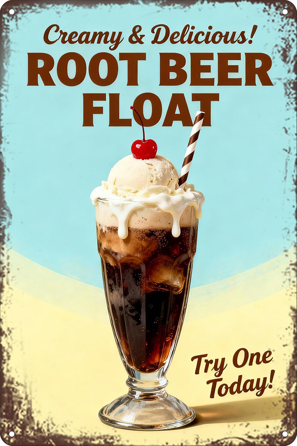 Root Beer Float Vintage Metal Tin Signs Retro Bar Sign Classic Beer Wall Decor For Home Bar Man Cave Garage Pub 8x12 Inch