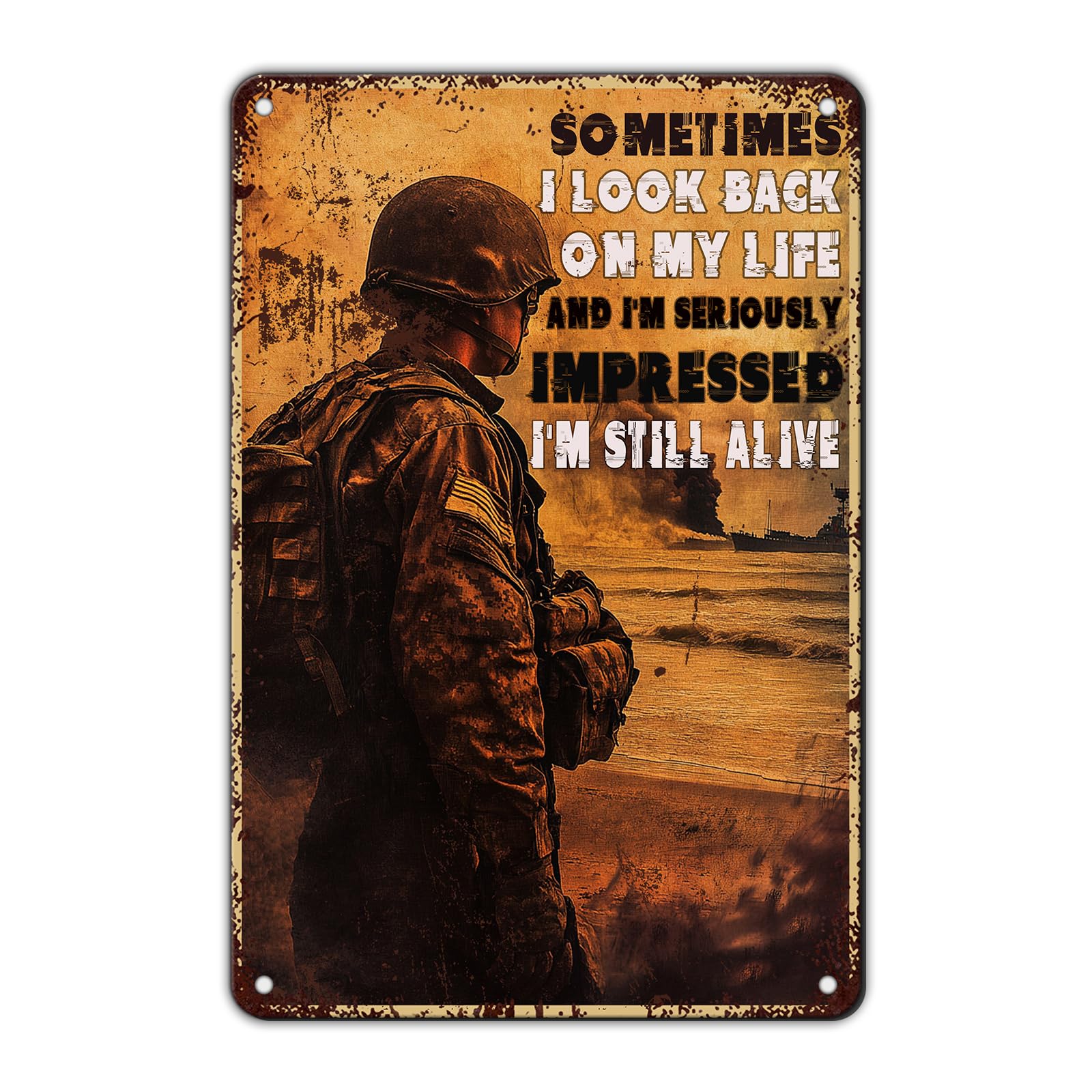 Patriotic Metal Tin Sign Funny American Patriotic Man Tin Sign American Flag Sign 4th of July Vintage Metal Poster Wall Decor for Man Cave Bar Party Garage Outdoor 8x12 Inch