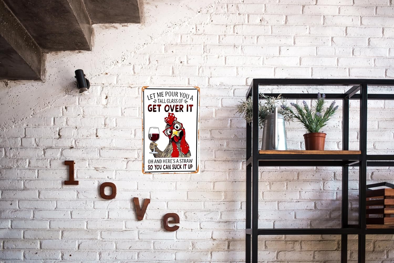Funny Chicken Tin Sign – Vintage-Style Metal Sign for Kitchen, Bar, Farm, or Backyard – Rustic Wall Art for Animal Lovers – 8x12 Inch