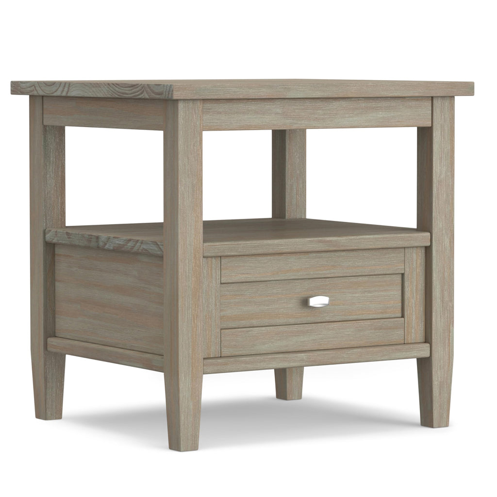 SIMPLIHOME Warm Shaker Solid Wood 20 inch Wide Rectangle Transitional End Side Table in Light Golden Brown for the Living Room and Bedroom