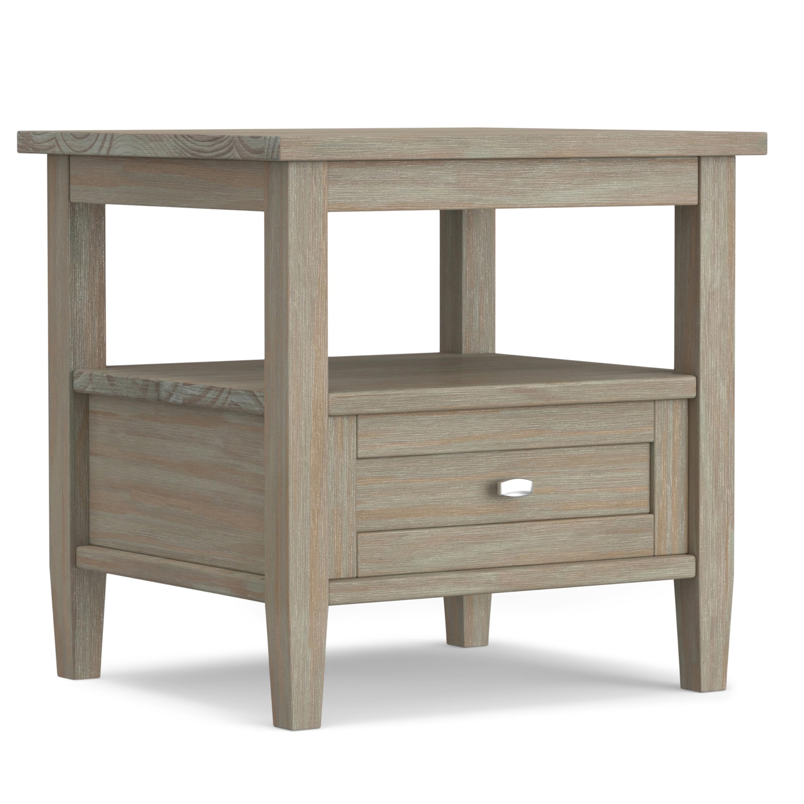 SIMPLIHOME Warm Shaker Solid Wood 20 inch Wide Rectangle Transitional End Side Table in Light Golden Brown for the Living Room and Bedroom